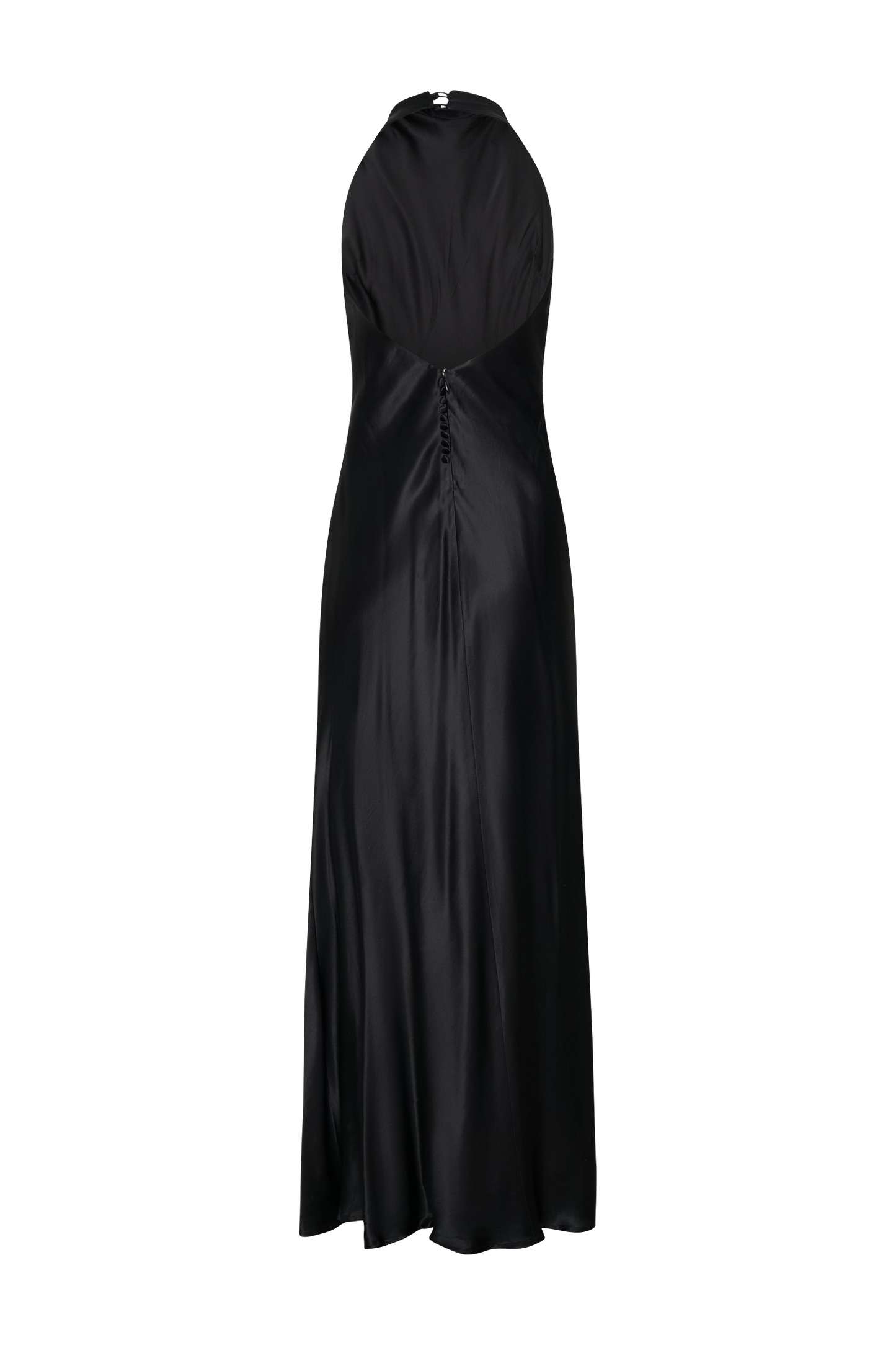 Esther Iridescent Satin Cowl Maxi Dress - Black