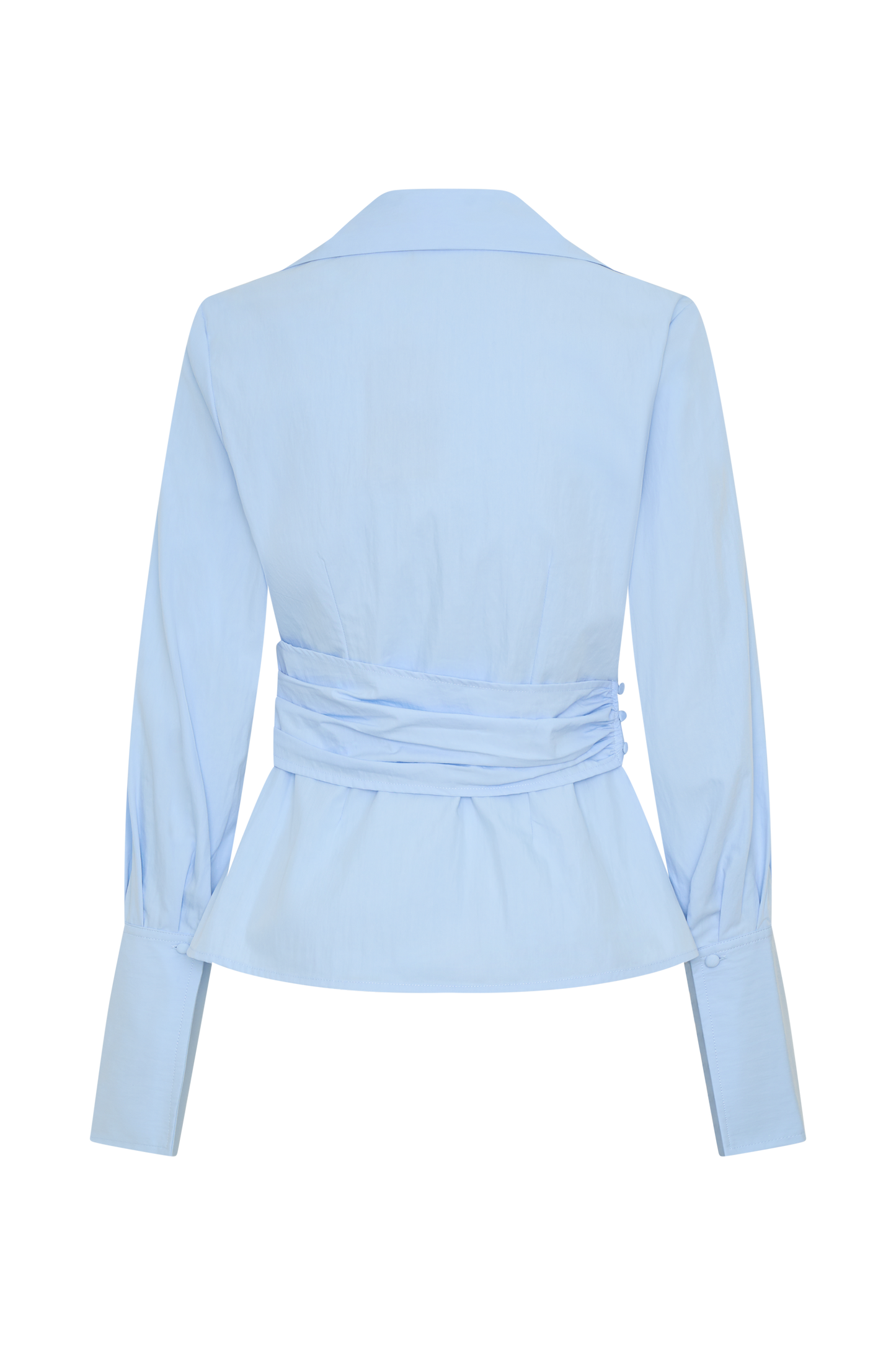 Eugenia Wrap Cotton Shirt - Blue