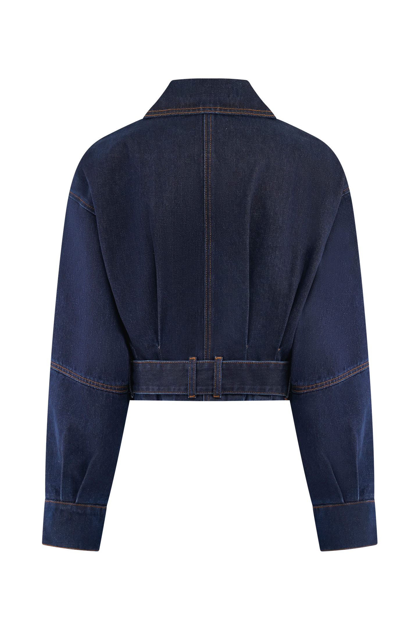 Fallon Cropped Denim Jacket - Indigo Blue