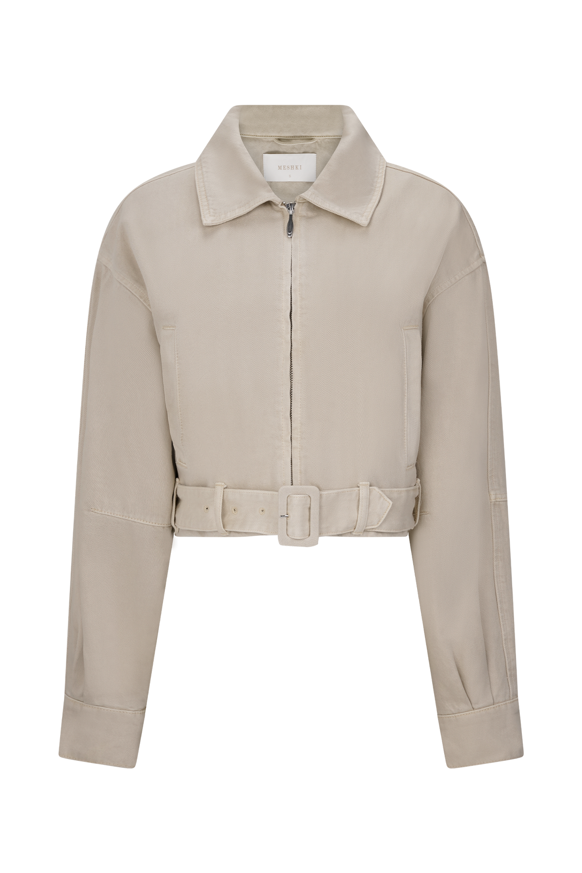 Fallon Cropped Denim Jacket - Stone Wash