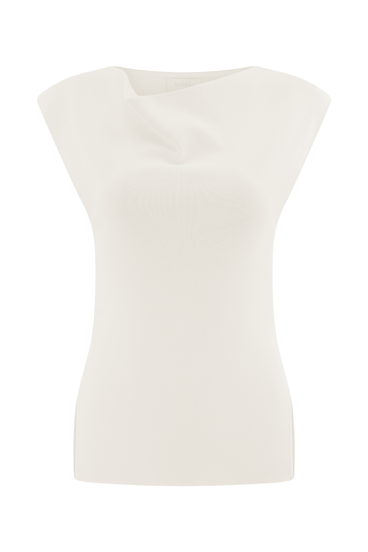 Francisca Cowl Neck Knit Top - White