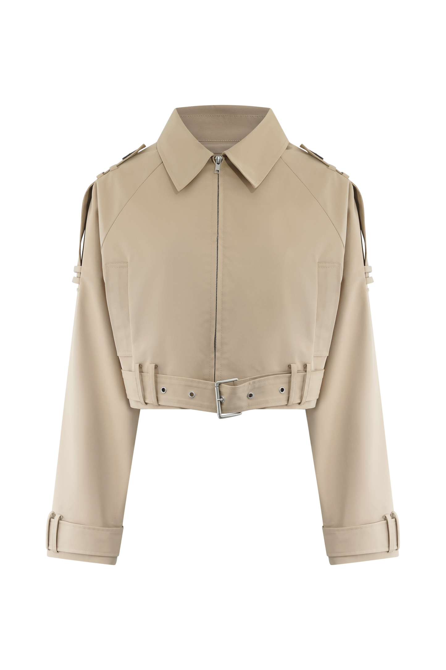 Frank Cropped Collared Jacket - Camel