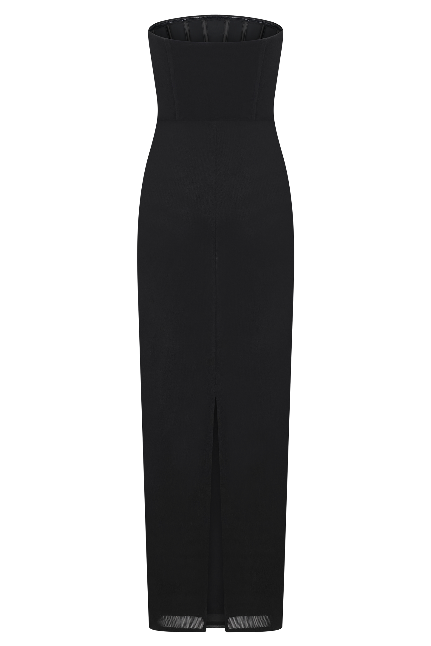 Gemma Strapless Mesh Maxi Dress - Black