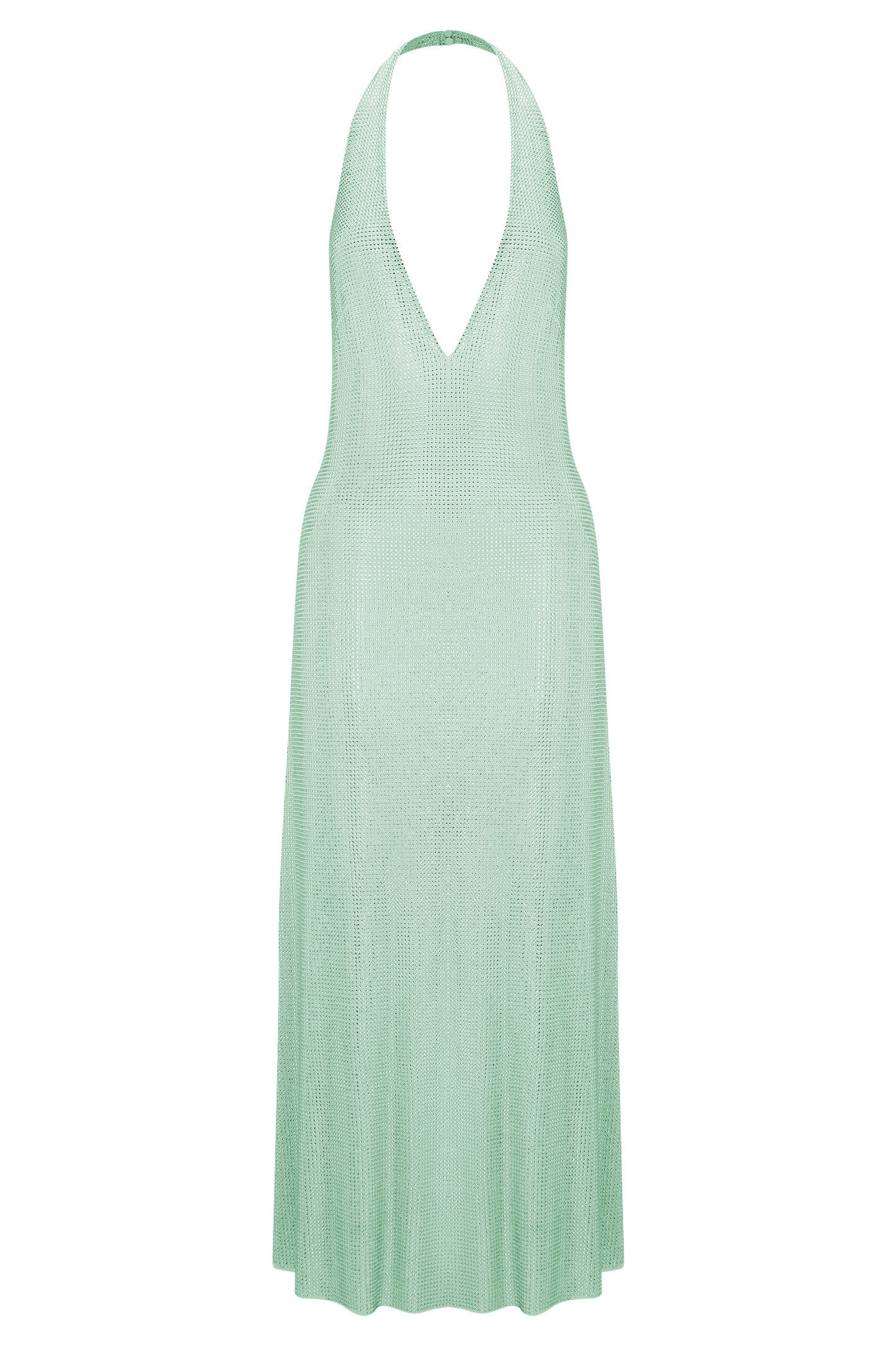 Genie Diamante Halter Midi Dress - Mint