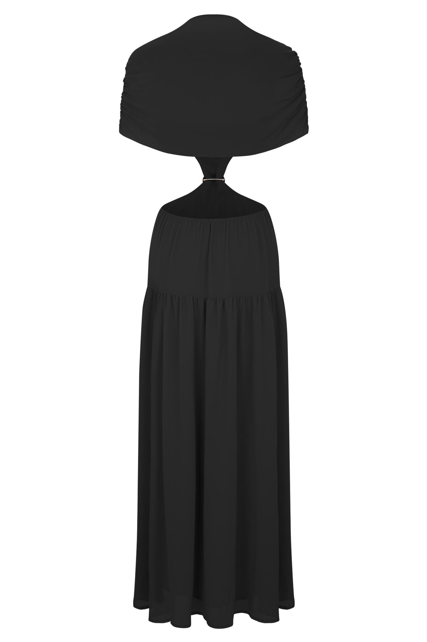 Georgina Chiffon Midi Dress - Black