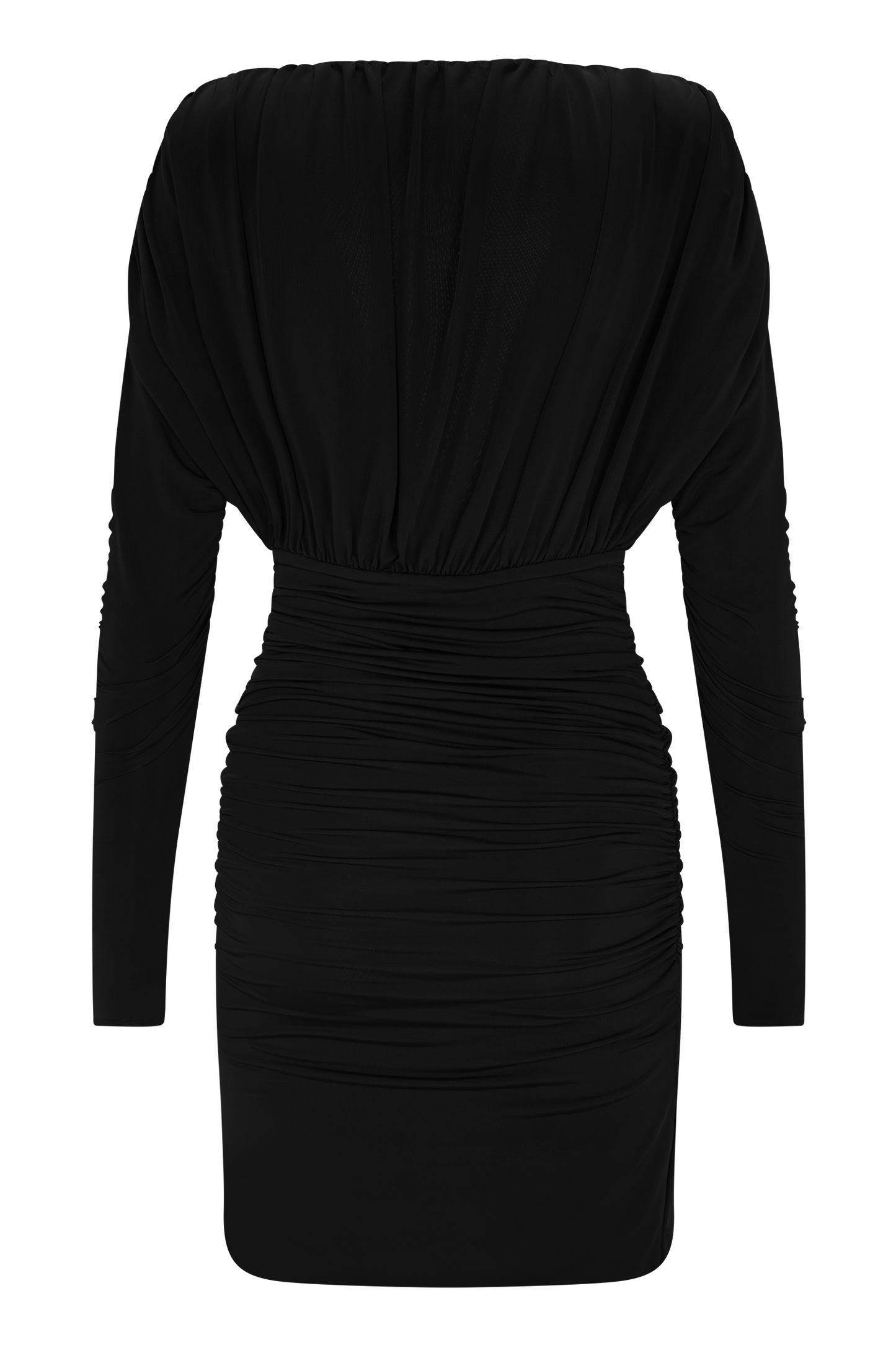 Hayden Long Sleeve Plunge Mini Dress - Black