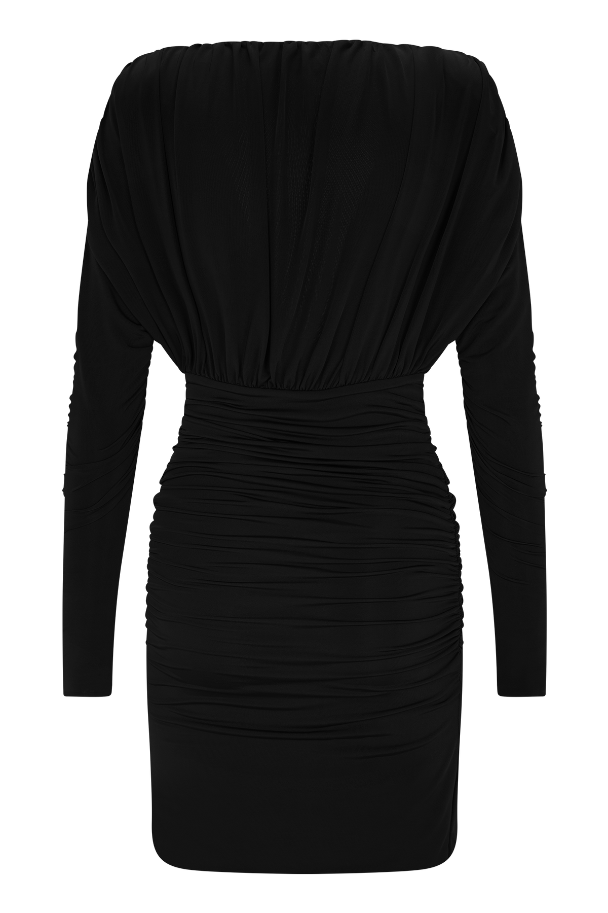 Hayden Long Sleeve Plunge Mini Dress - Black