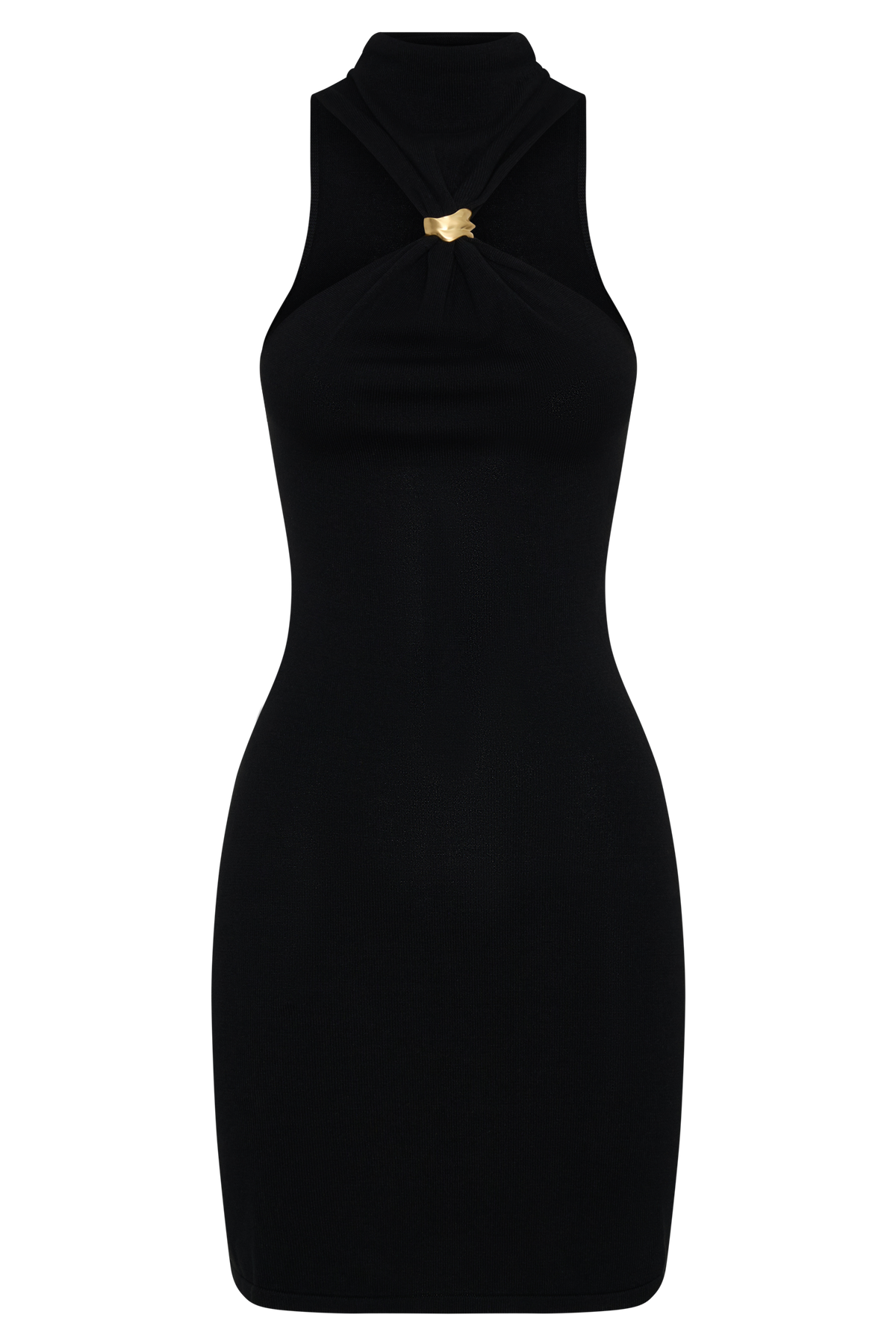Hector Halter Neck Knit Mini Dress - Black