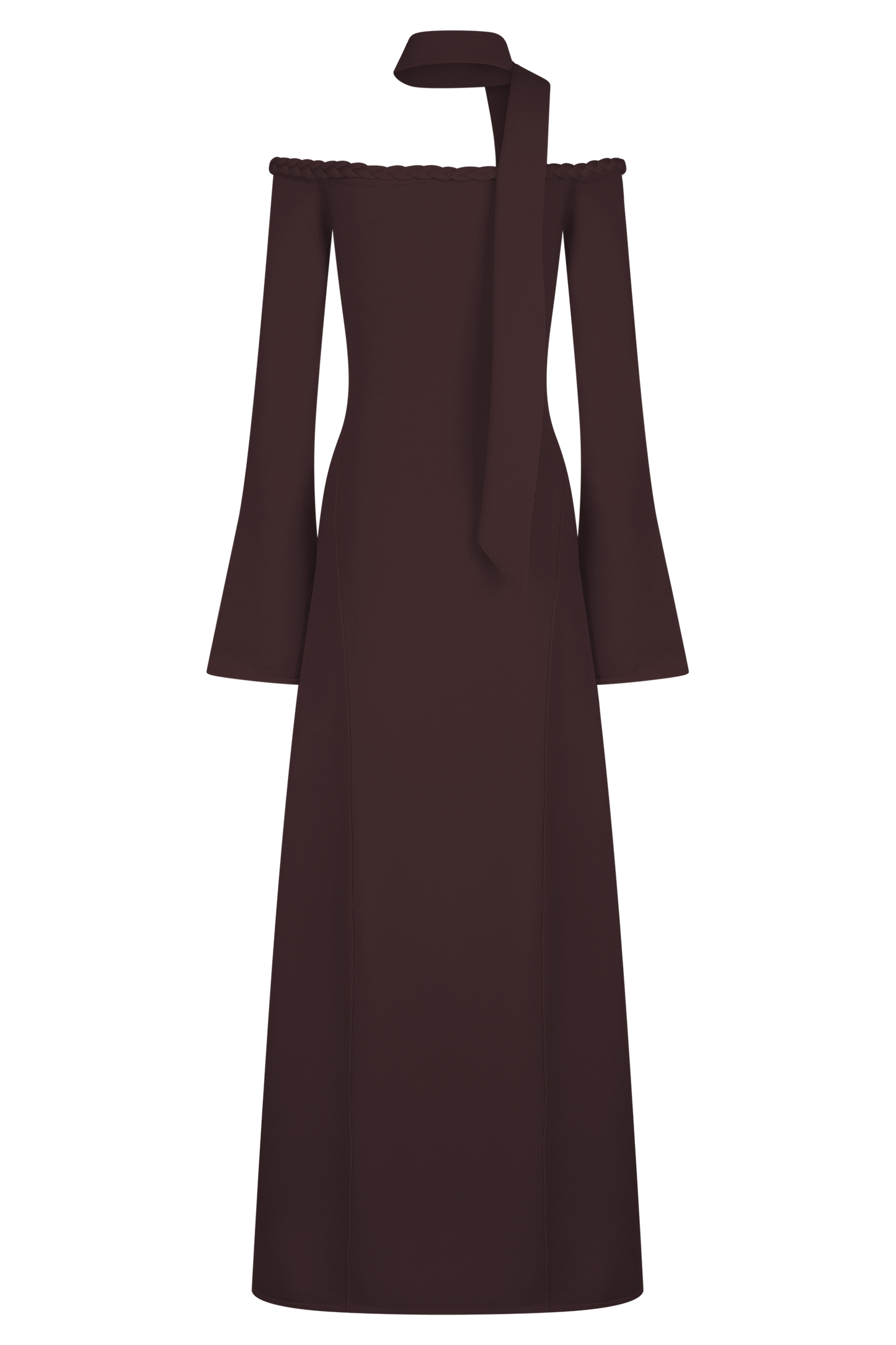 Heidi Strapless Knit Scarf Maxi Dress - Dark Chocolate