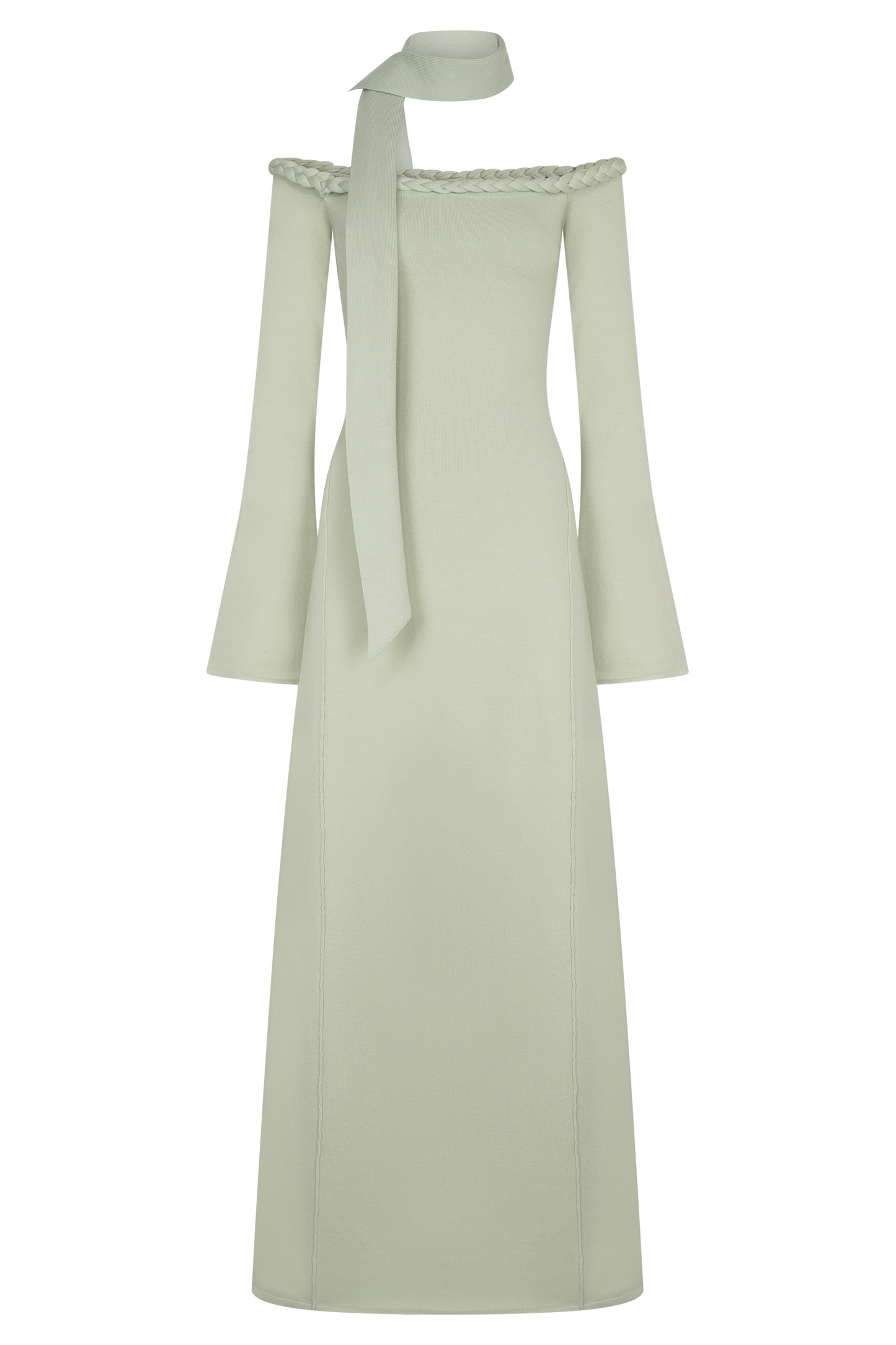 Heidi Strapless Knit Scarf Maxi Dress - Pastel Green