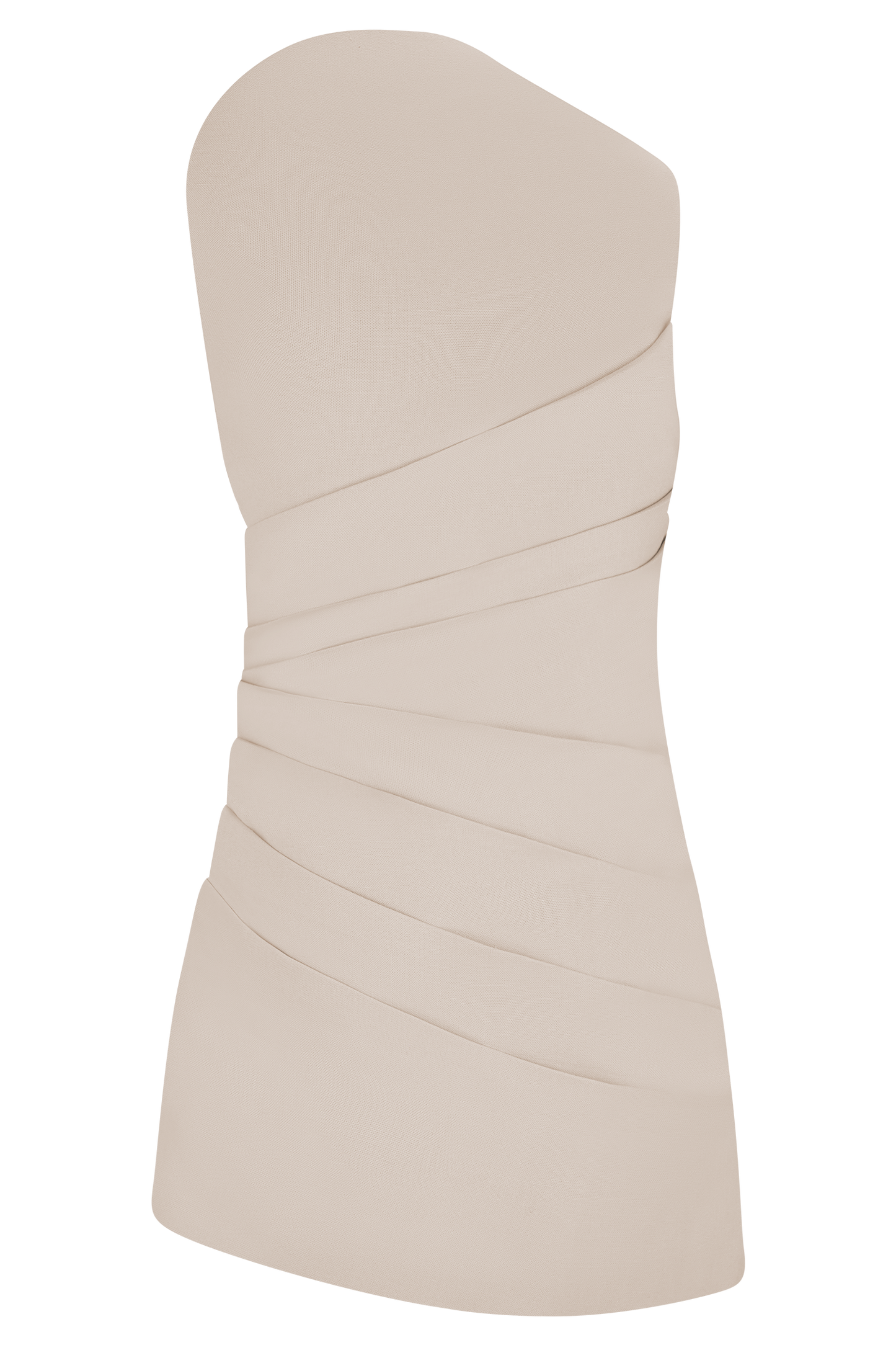 Helena One Shoulder Linen Mini Dress - Natural Beige