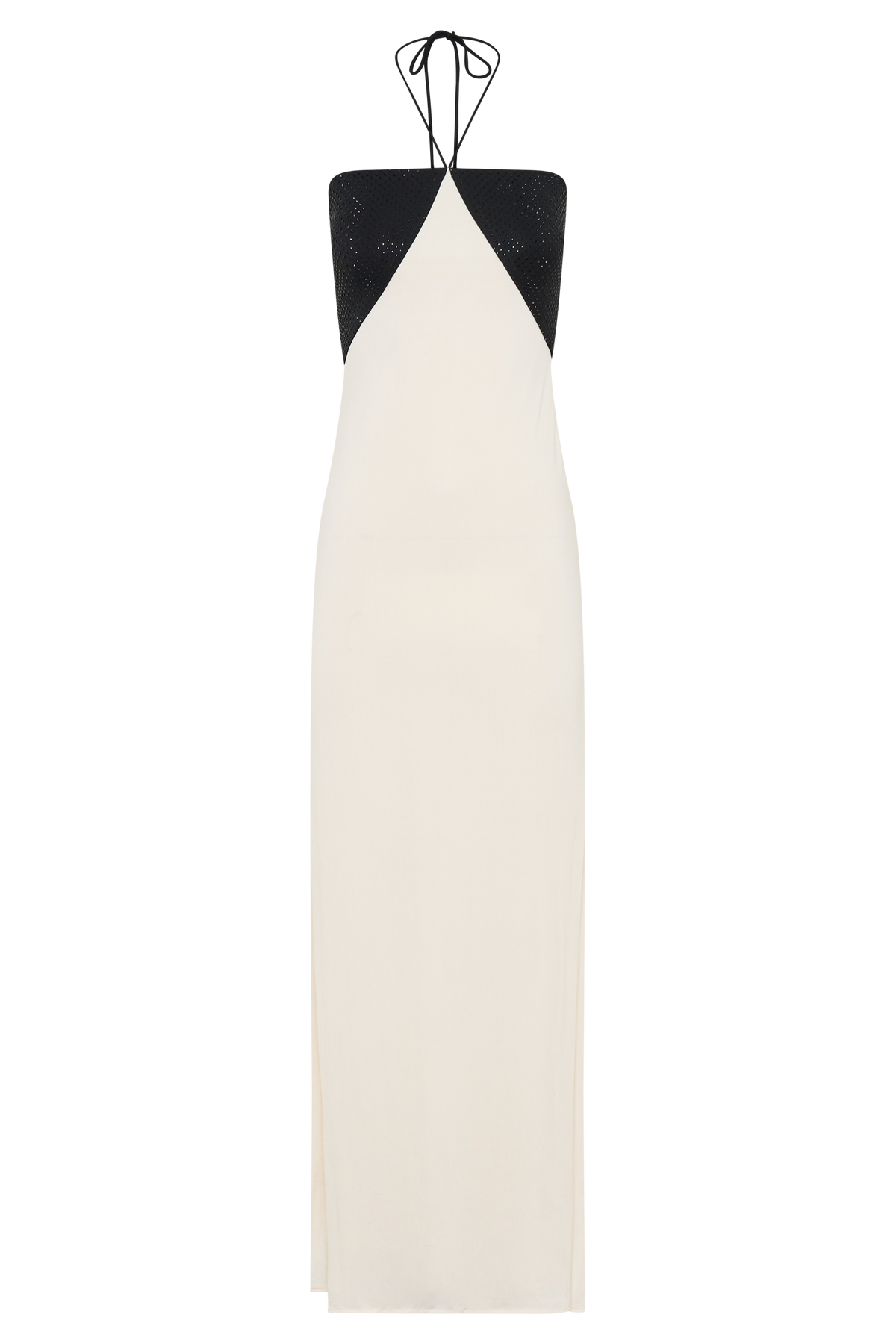 Hien Sequin Halter Maxi Dress - Black/Ivory