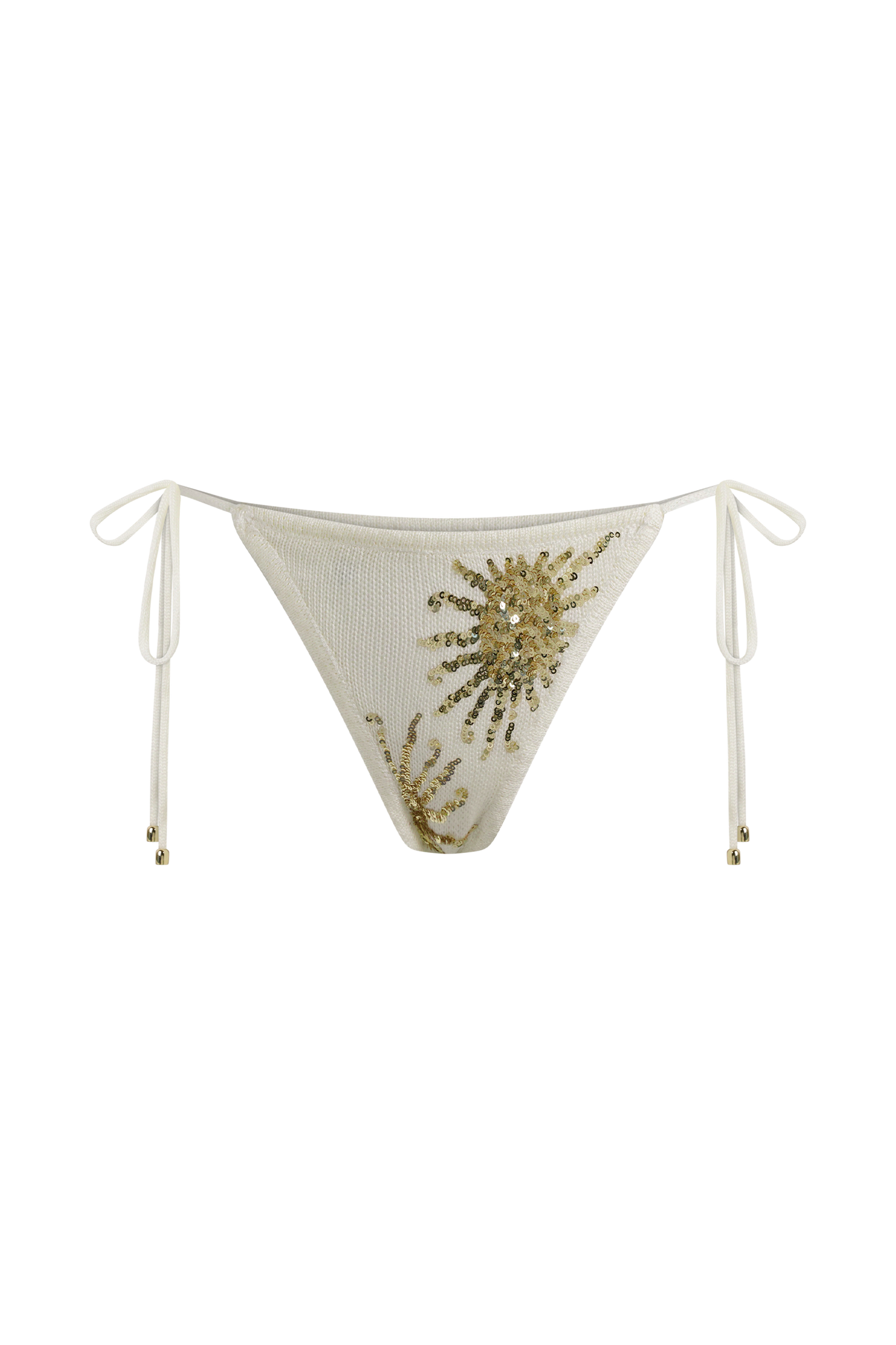 Huntleigh Crochet Bikini Bottom - White & Gold Sunshine Print