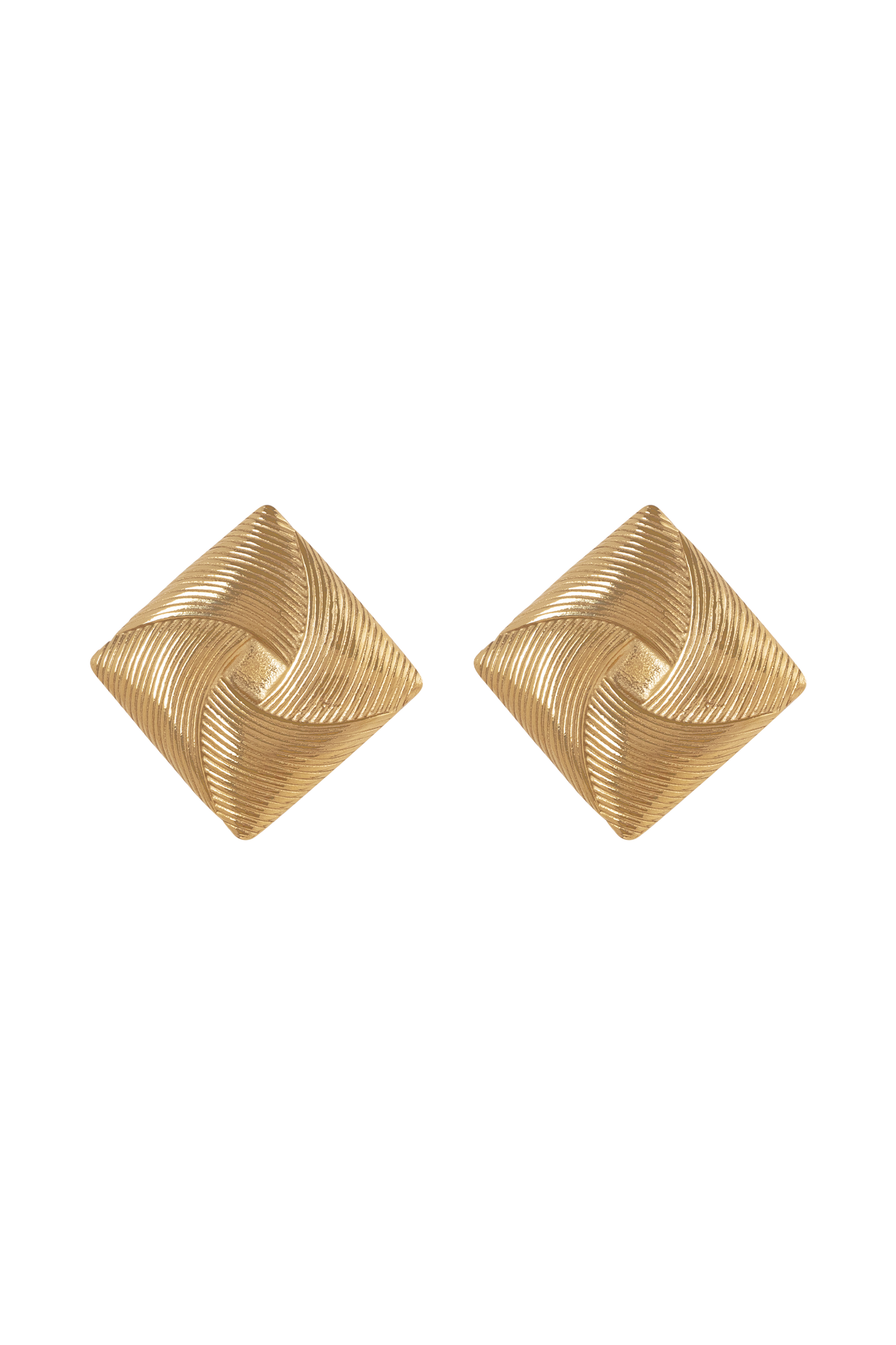 Indira Twisted Square Earrings - Gold