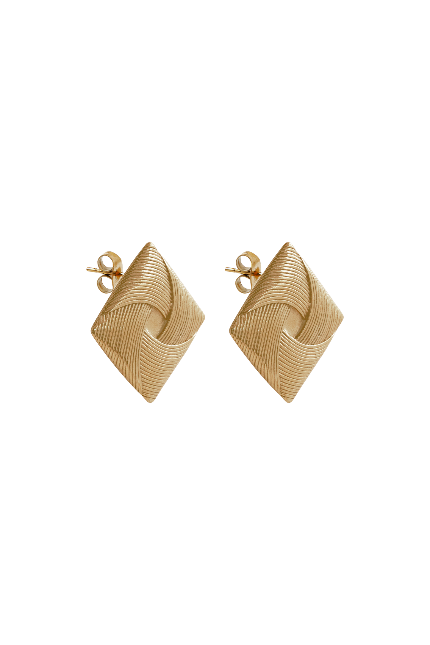 Indira Twisted Square Earrings - Gold
