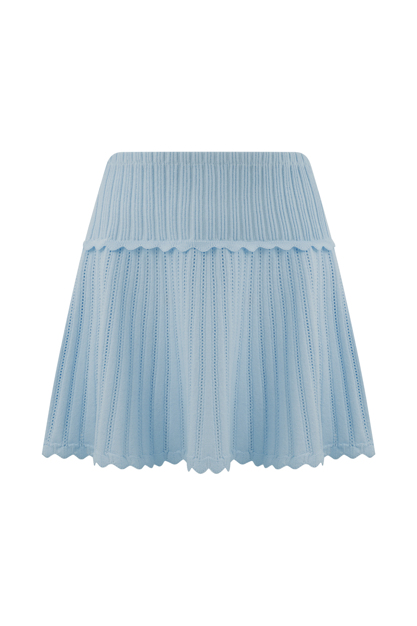 Indy Pointelle Knit Mini Skirt - Cornflower Blue