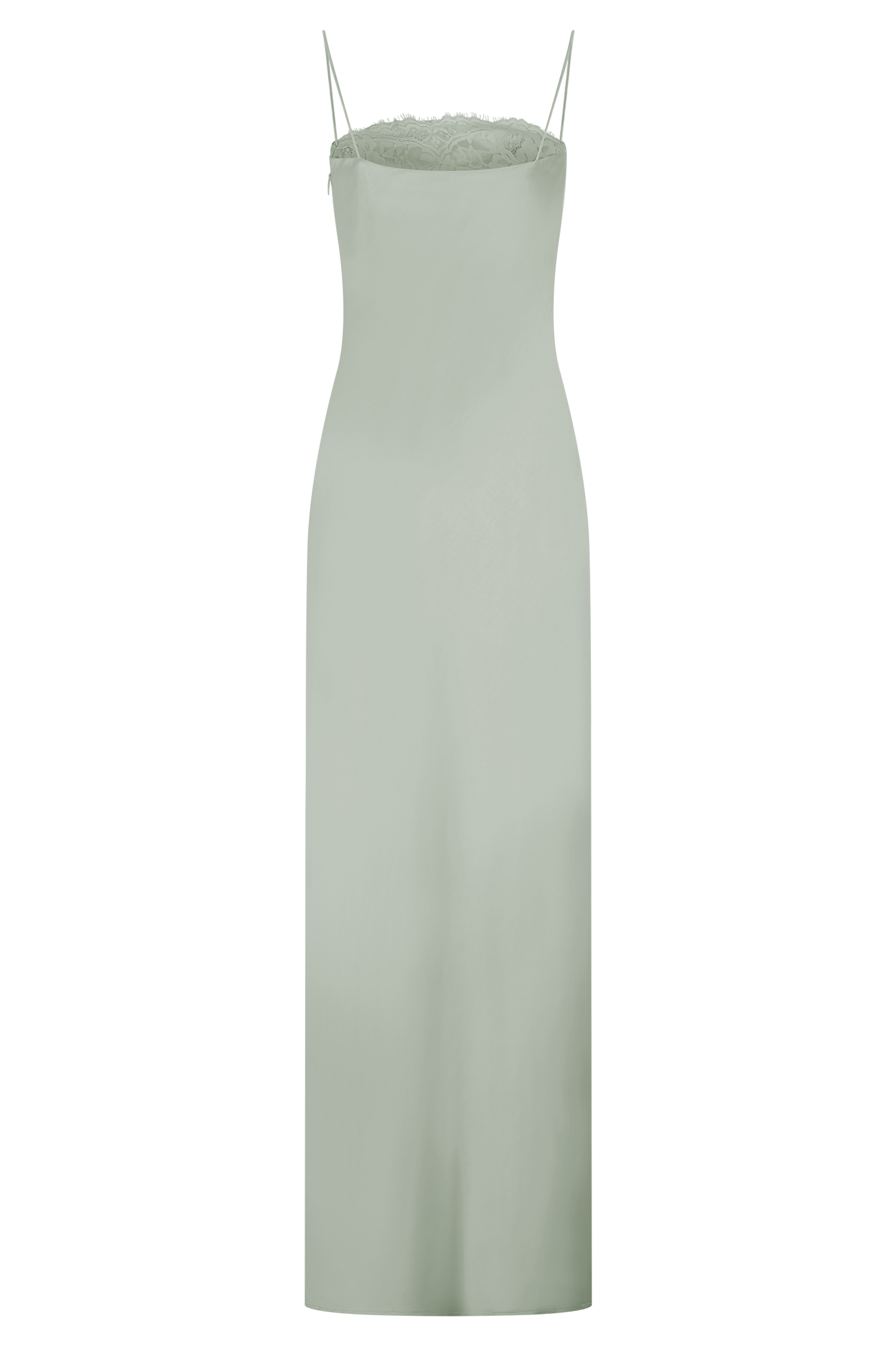 Isadora Lace & Satin Maxi Dress - Sage