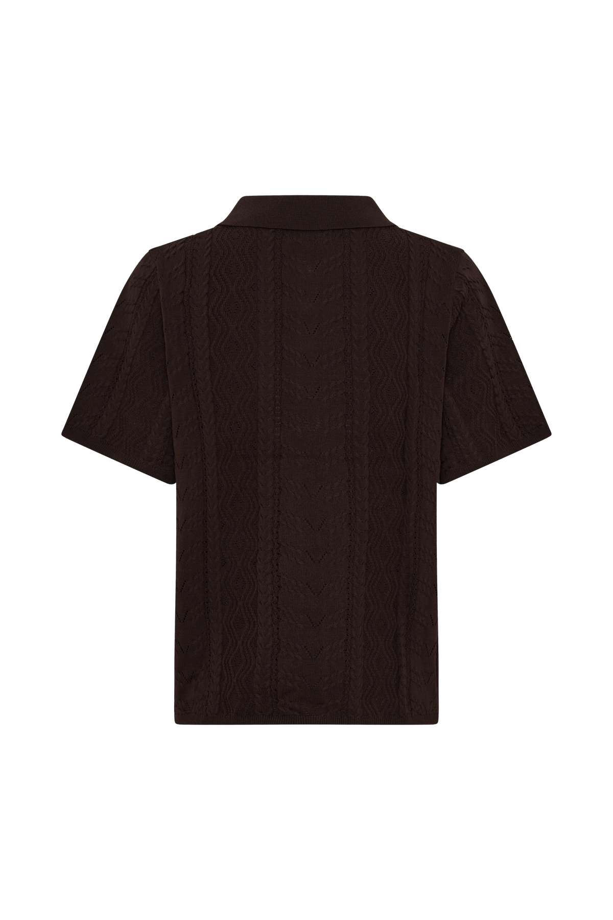 Jill Pointelle Knit Top - Chocolate