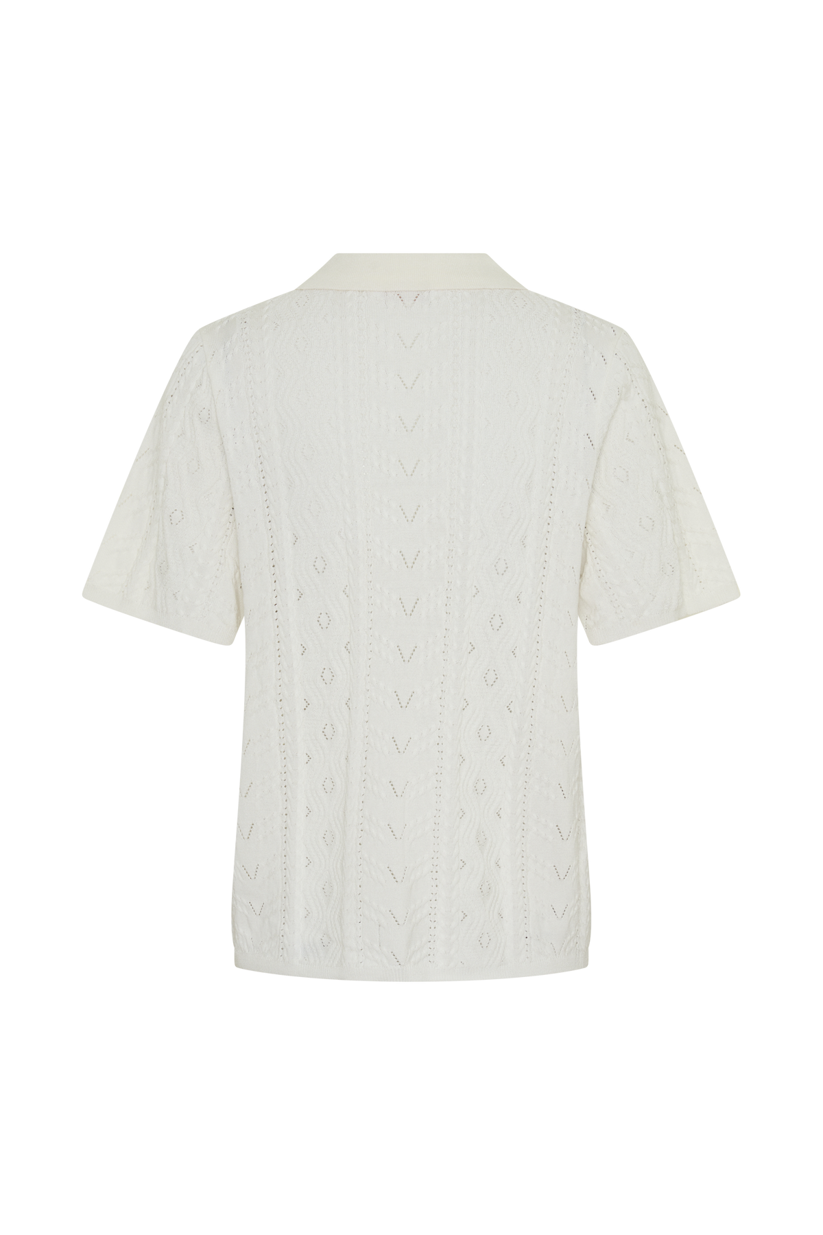 Jill Pointelle Knit Top - White