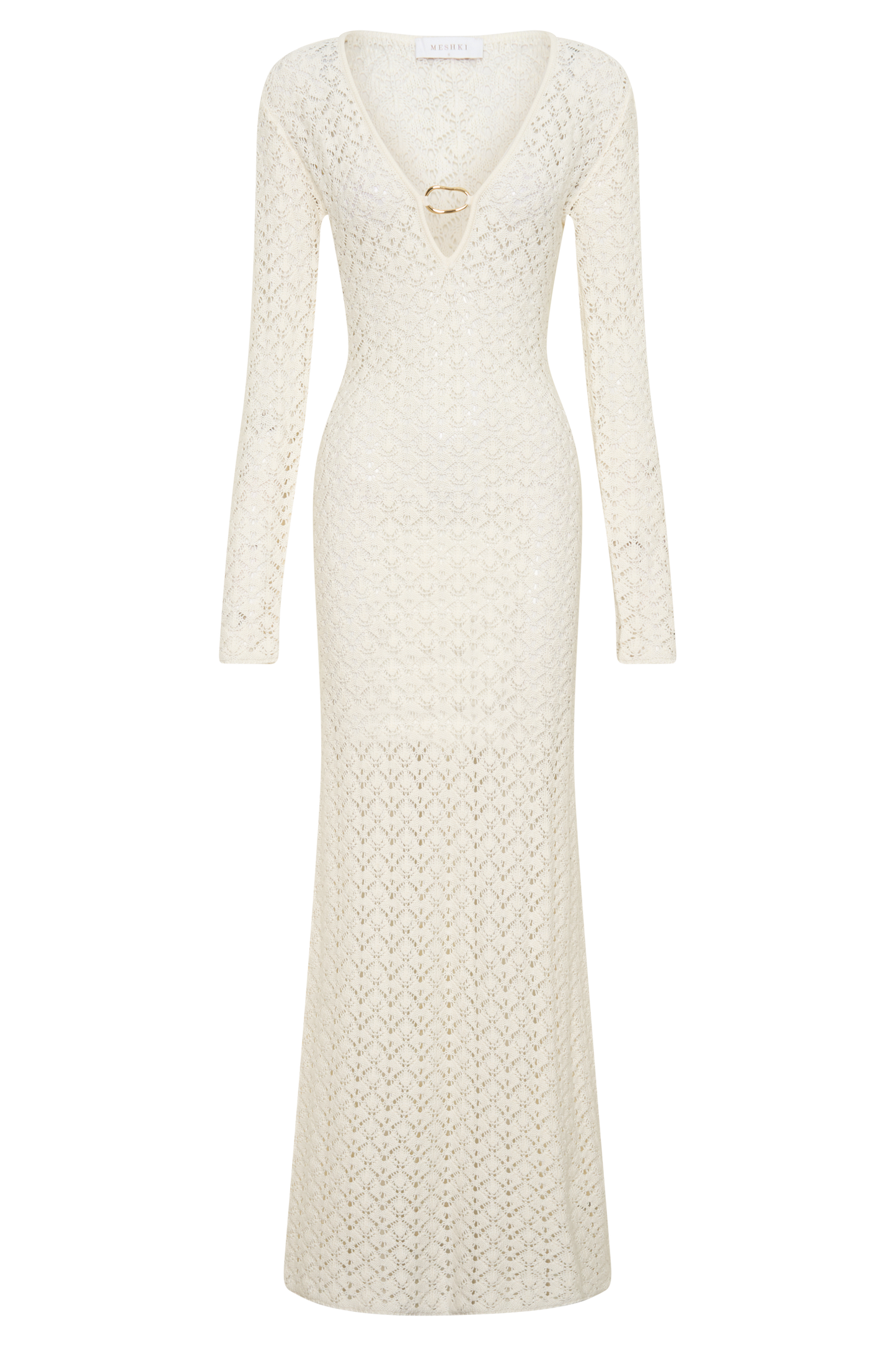 Jamaya Crochet Knit Maxi Dress - Ivory