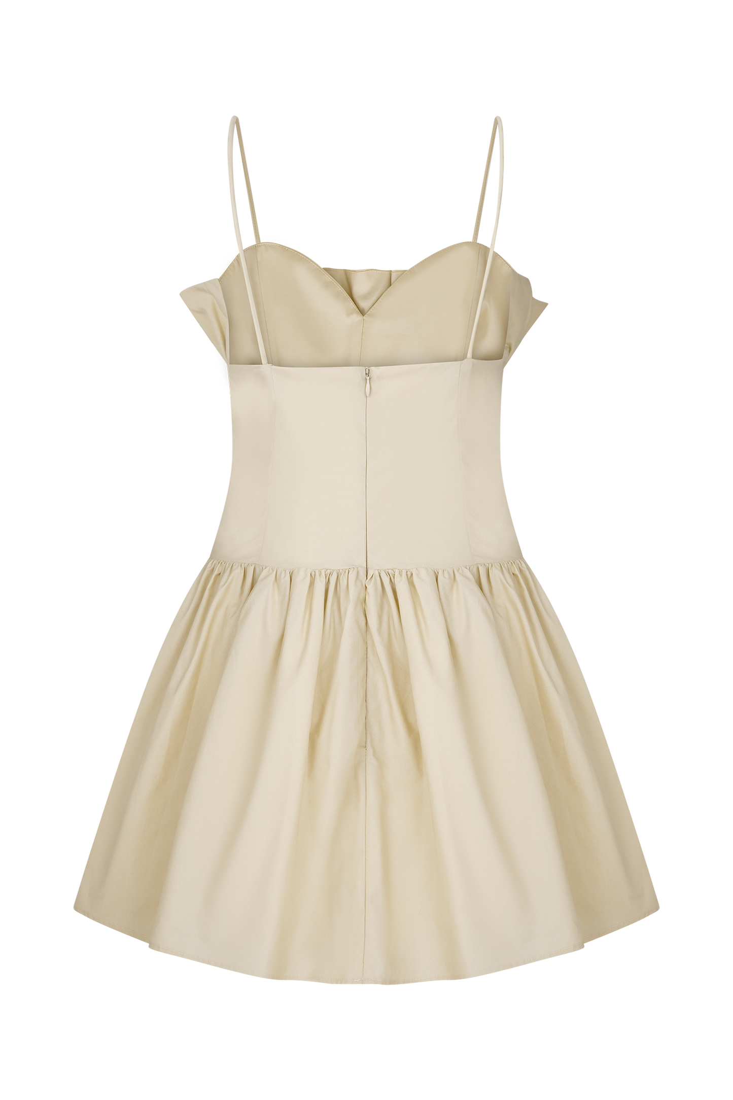 Janis Cotton Frill Mini Dress - Nude