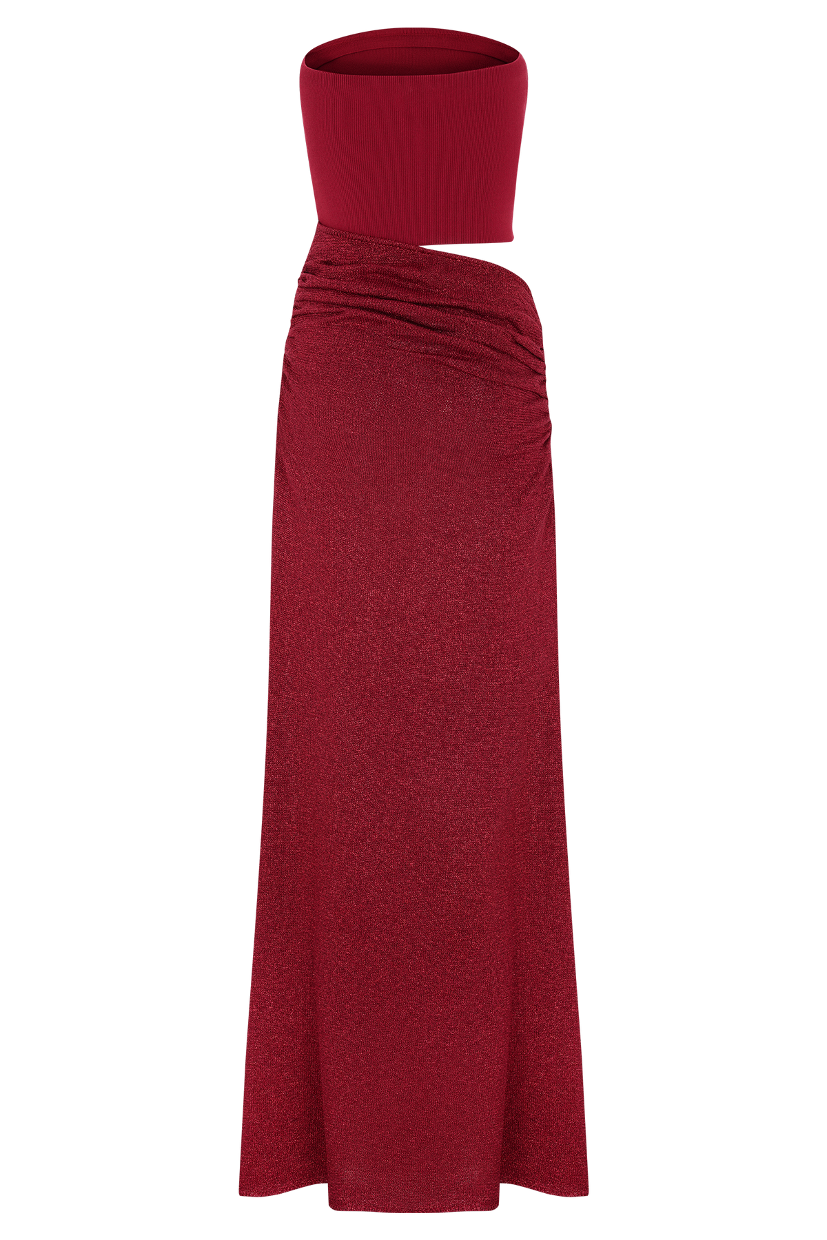 Jasiel Strapless Knit Maxi Dress - Red