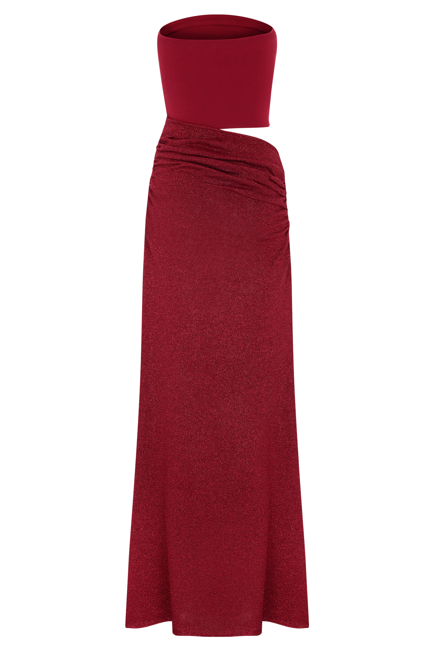 Jasiel Strapless Knit Maxi Dress - Red
