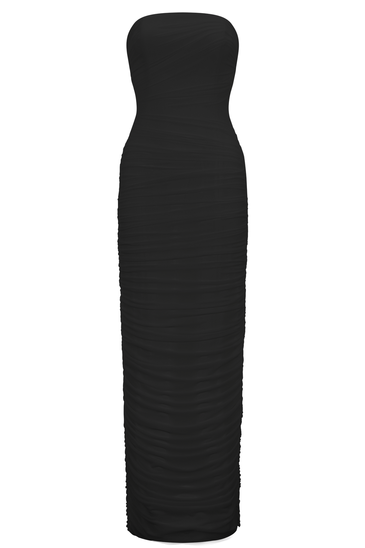 Jianna Strapless Mesh Maxi Dress - Black