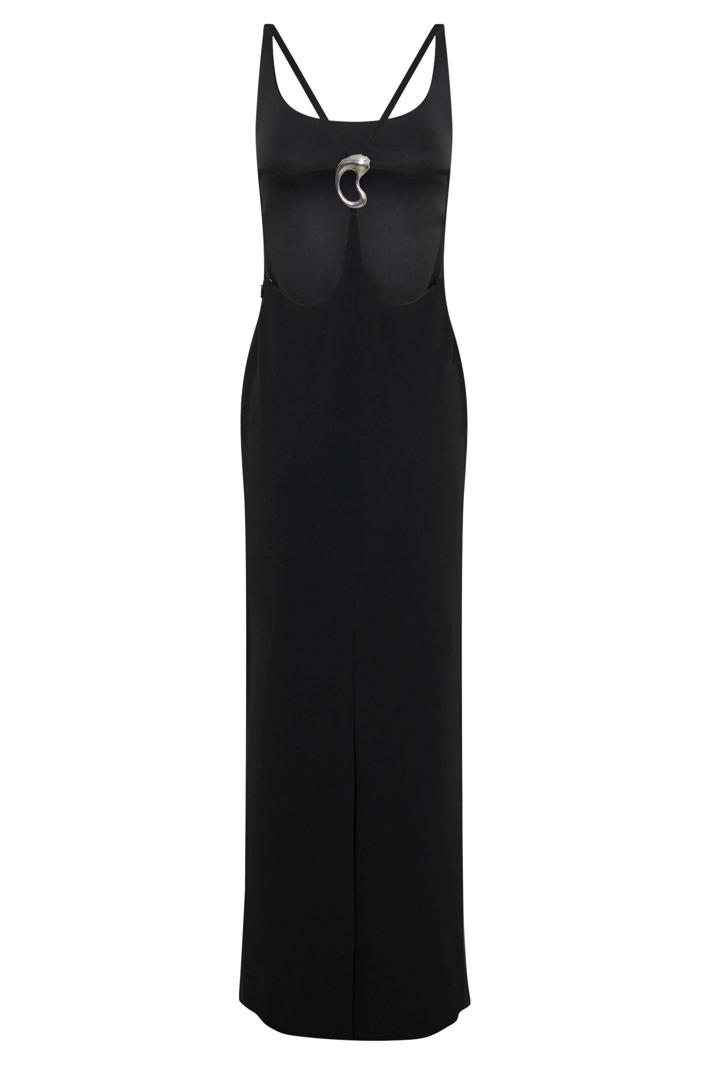 Julian Crepe Strapped Back Maxi Dress - Black