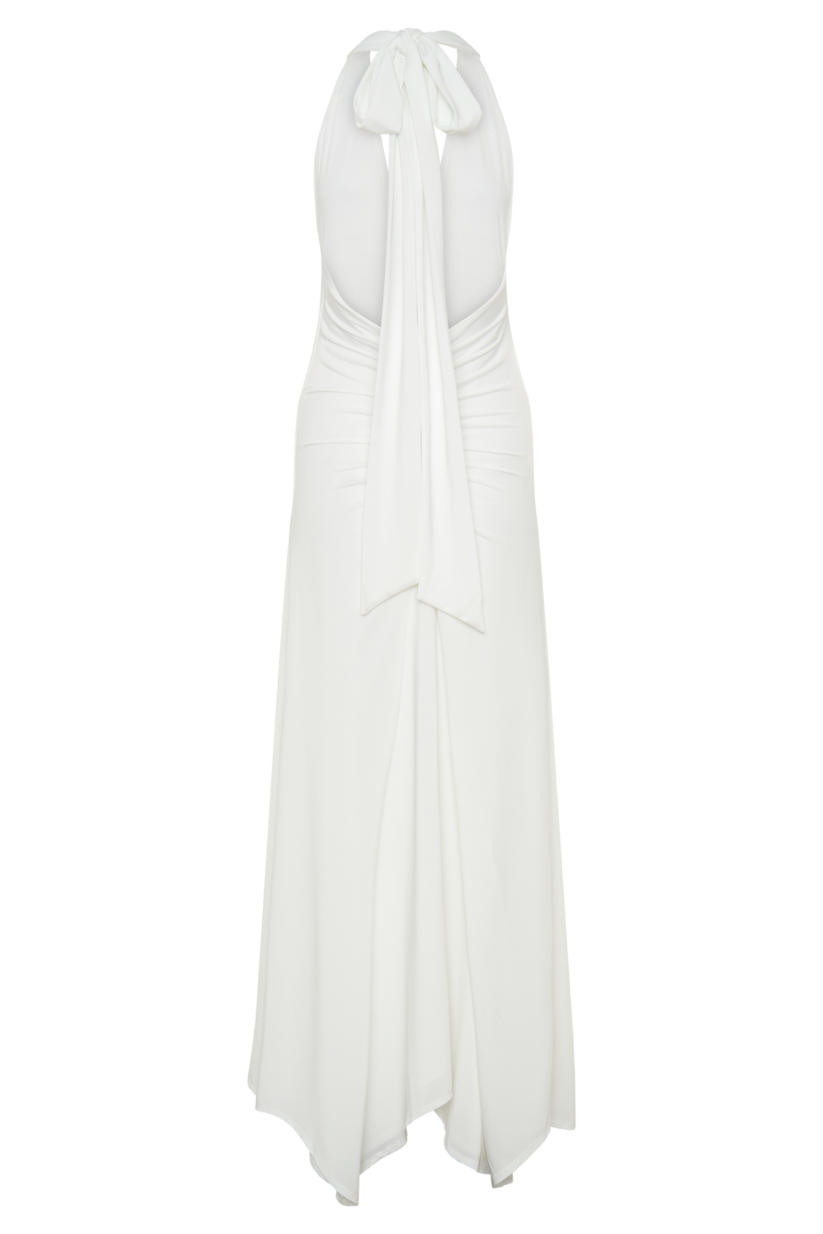 Juliet Slinky Maxi Dress With Scarf - White