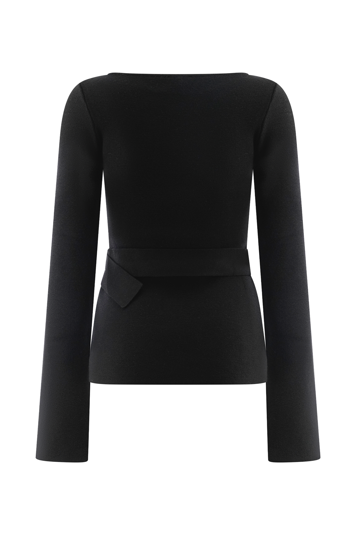 Justine Belted Knit Top - Black