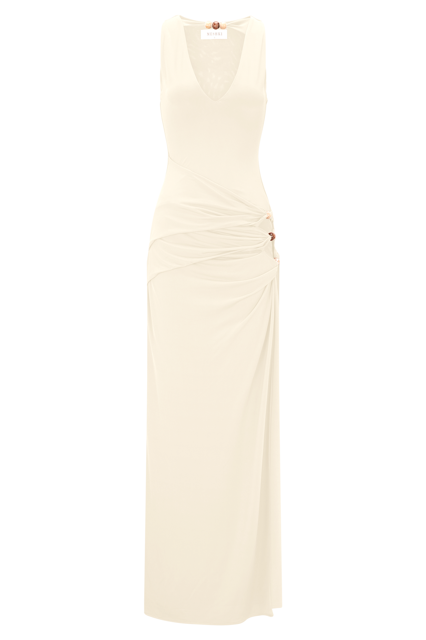 Kaiden Slinky Beaded Maxi Dress - Ivory