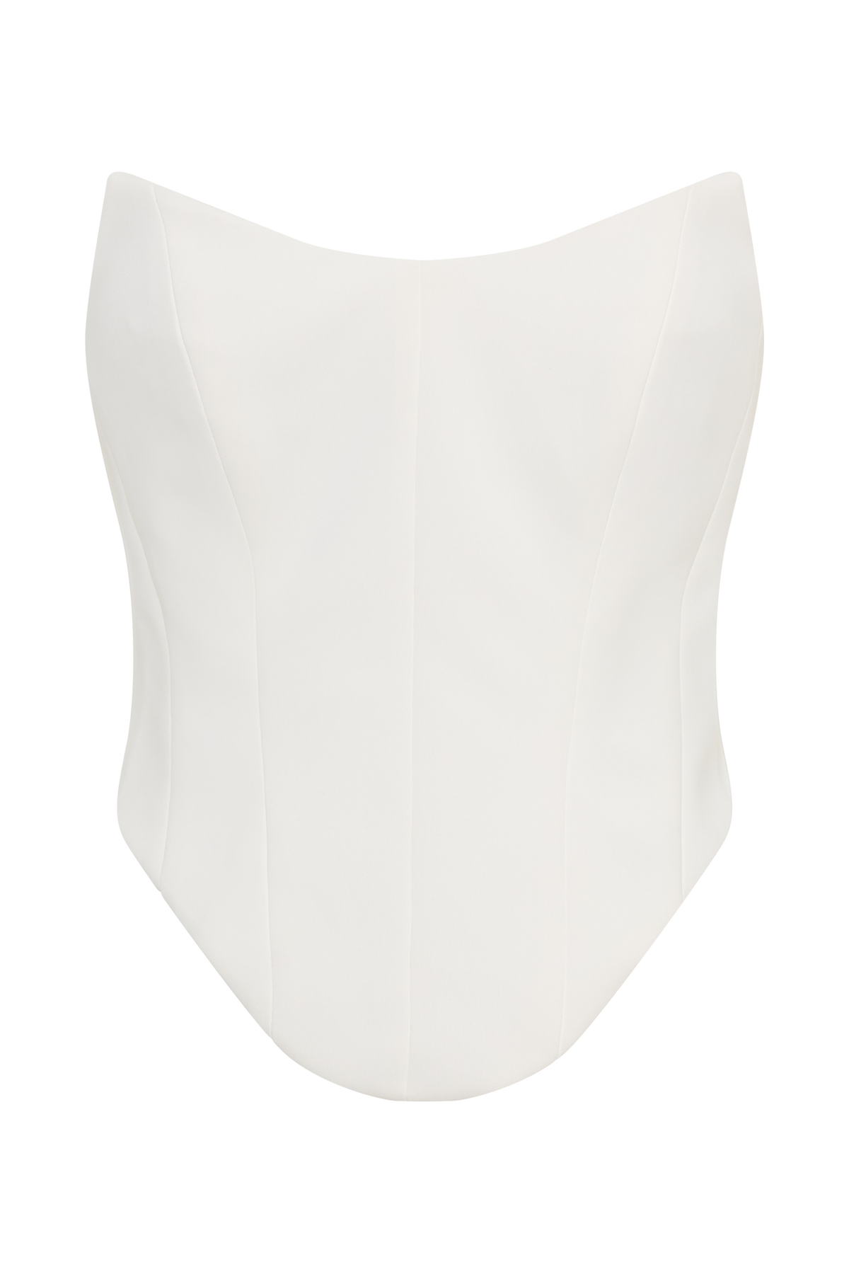 Karina Strapless Scuba Corset - White