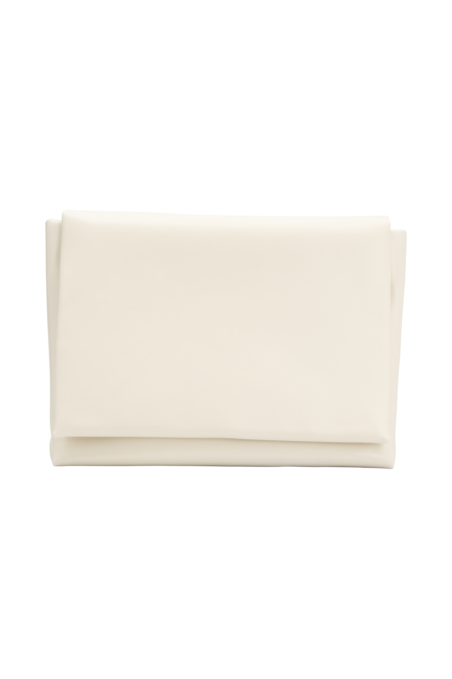 Kiera Faux Leather Oversized Clutch - Ivory