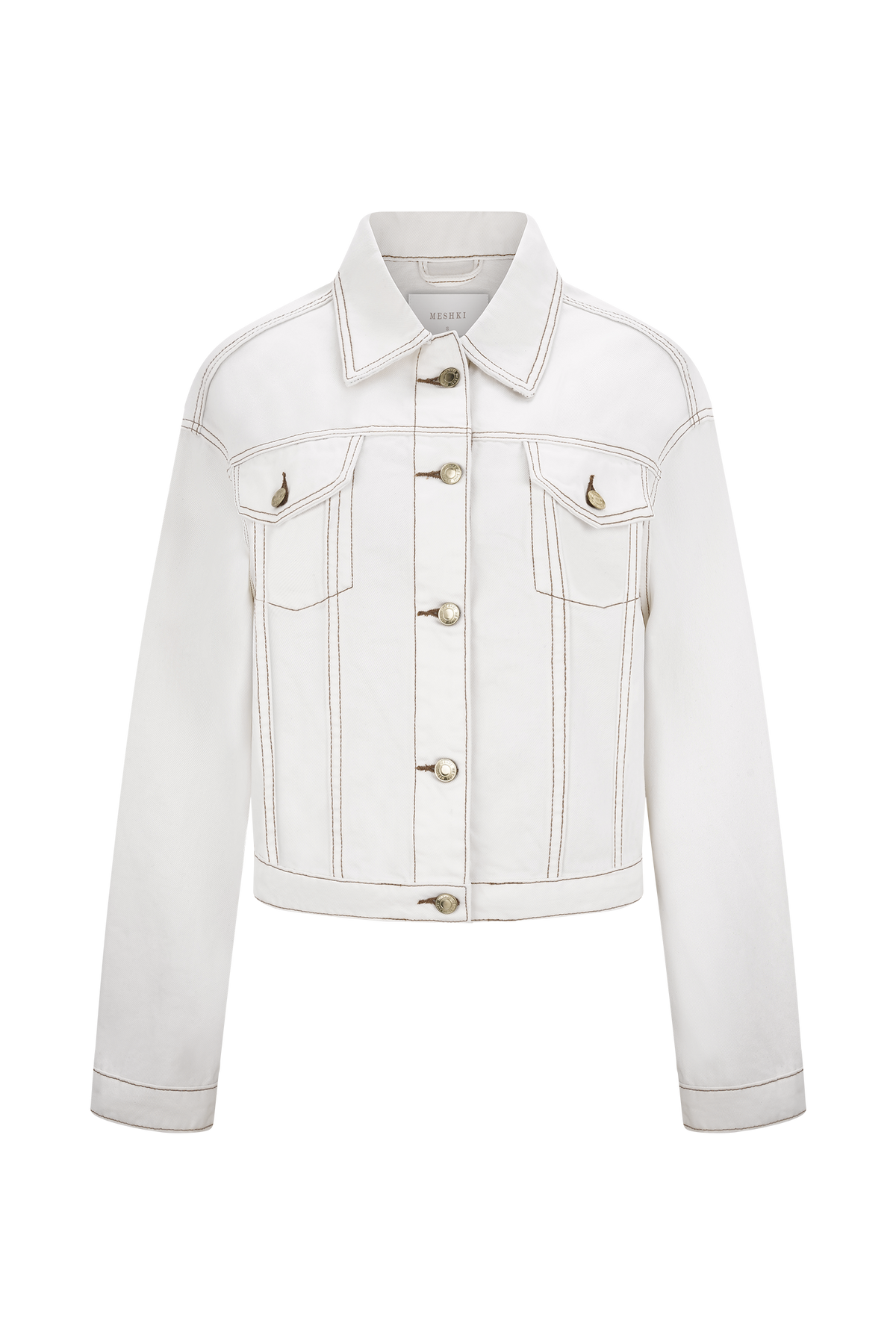 Kirra Cinched Denim Jacket - White