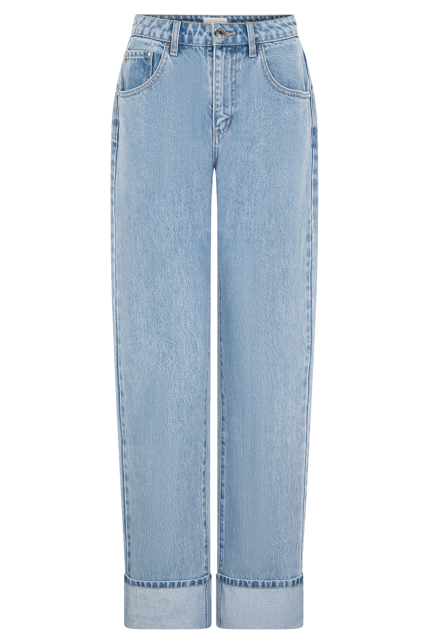 Kirralee Straight Leg Cuffed Jeans - Classic Blue