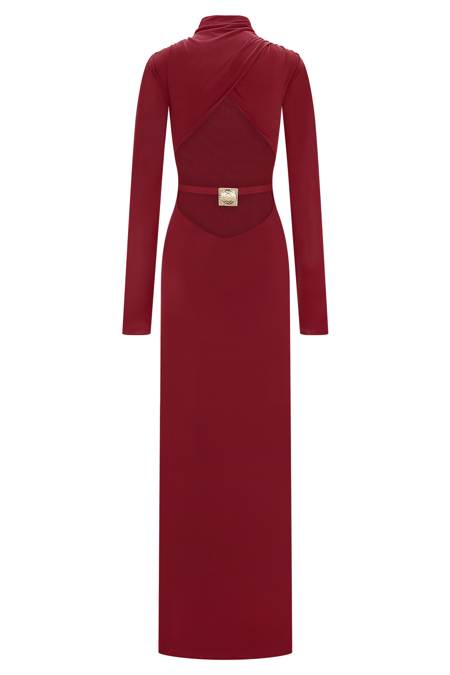 Kiyah Slinky Cut Out Maxi Dress - Red