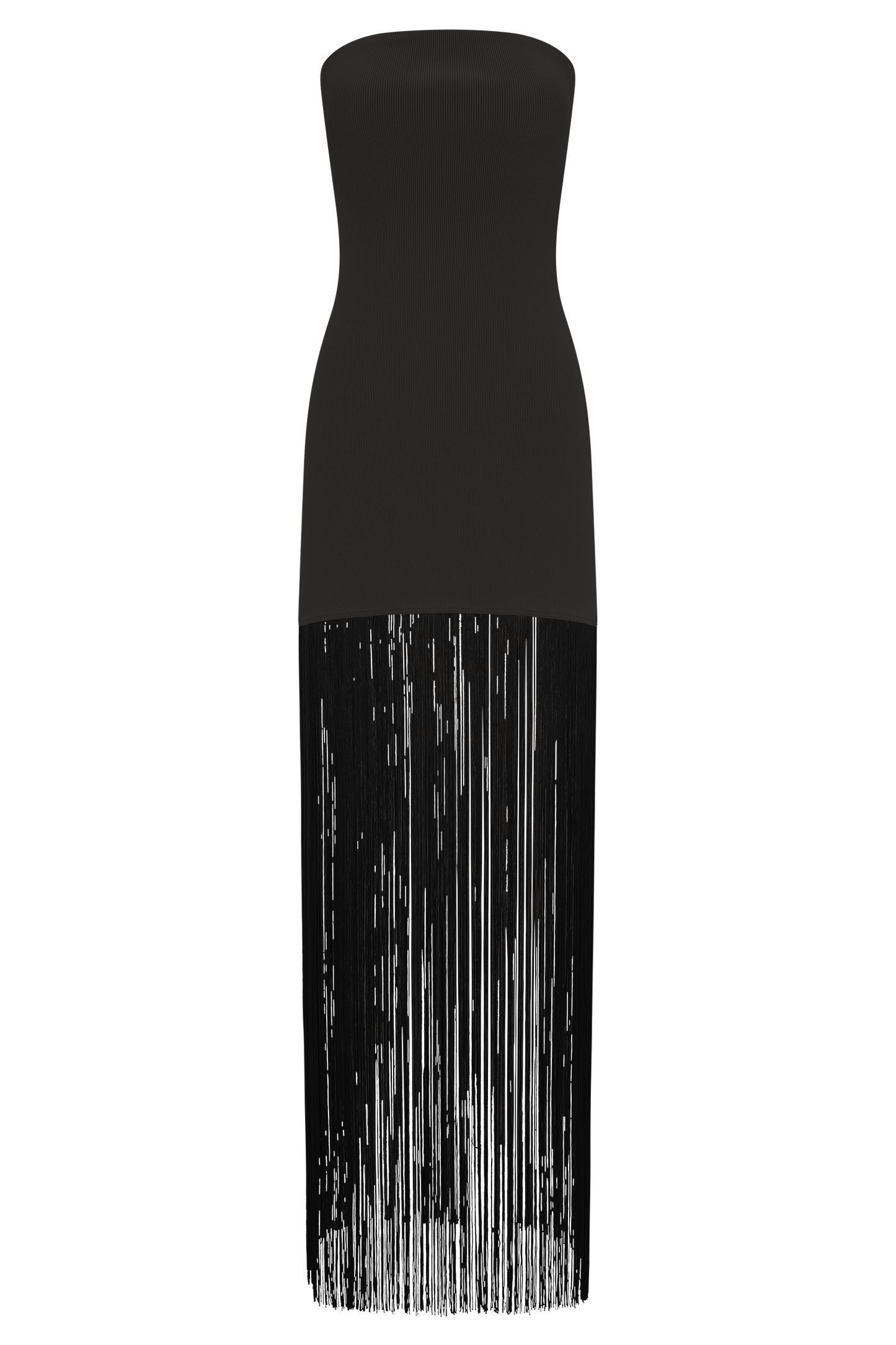 Koah Fringe Bandage Knit Maxi Dress - Black
