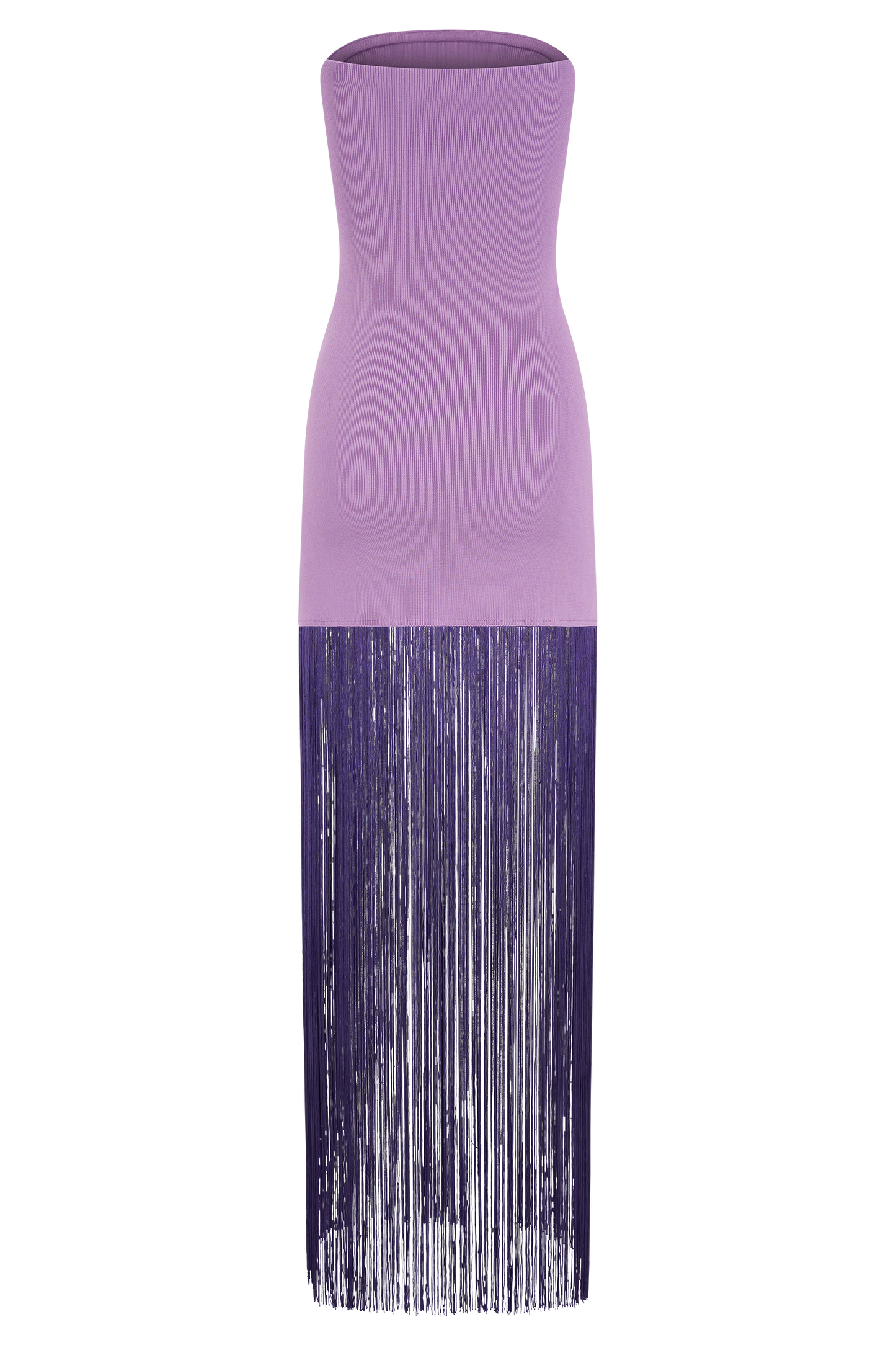 Koah Fringe Bandage Knit Maxi Dress - Purple