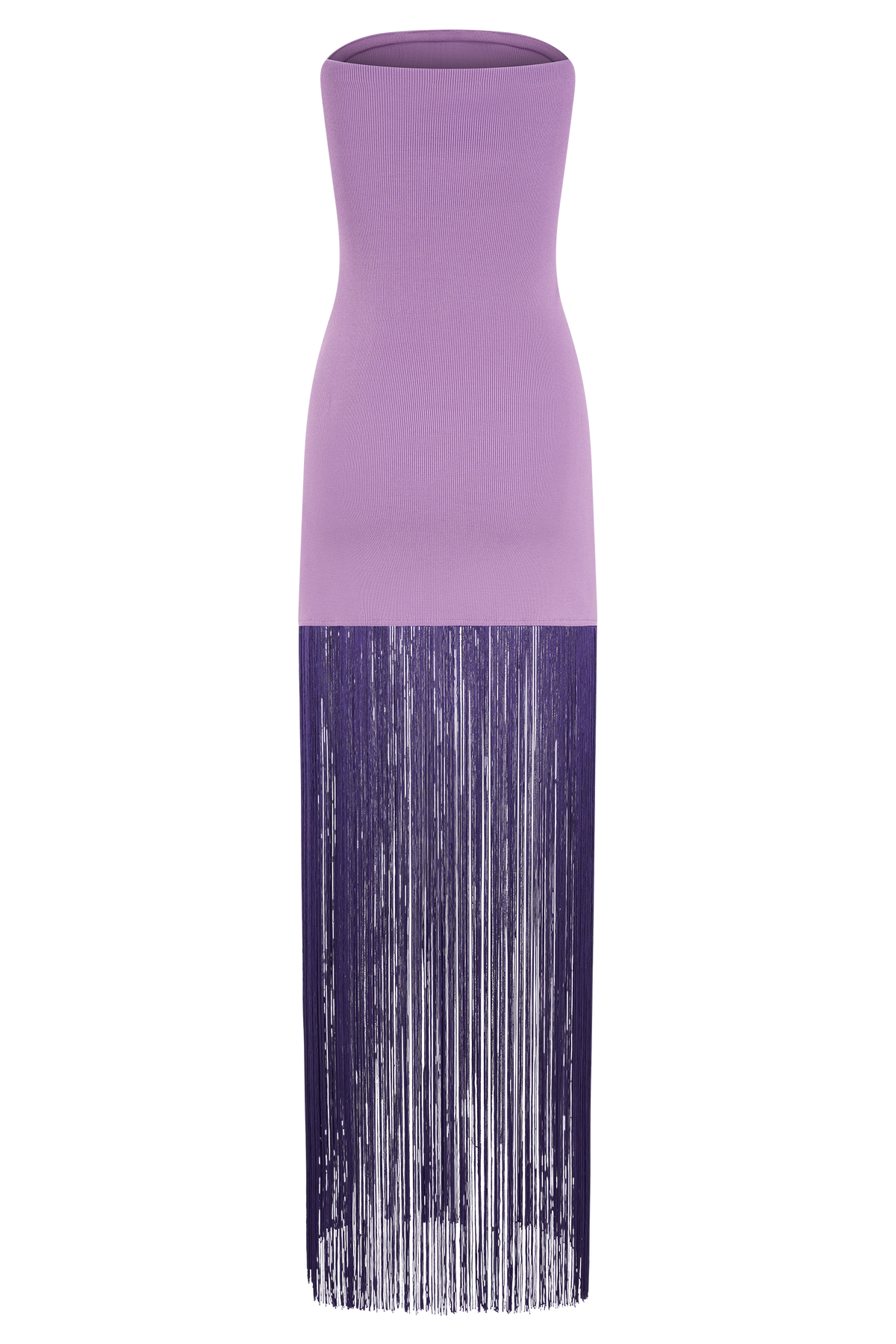 Koah Fringe Bandage Knit Maxi Dress - Purple