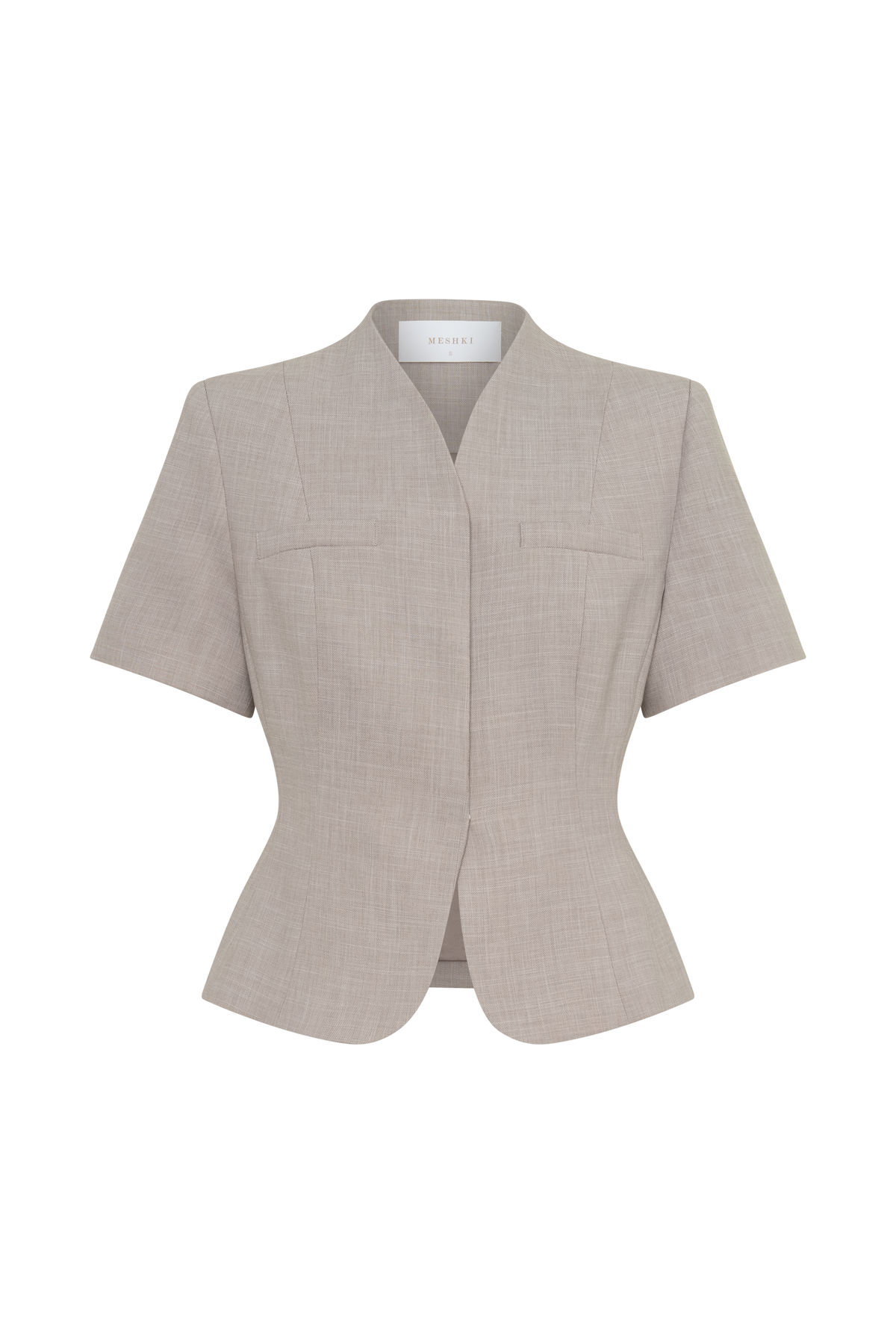 Laila Suiting Short Sleeve Top - Grey