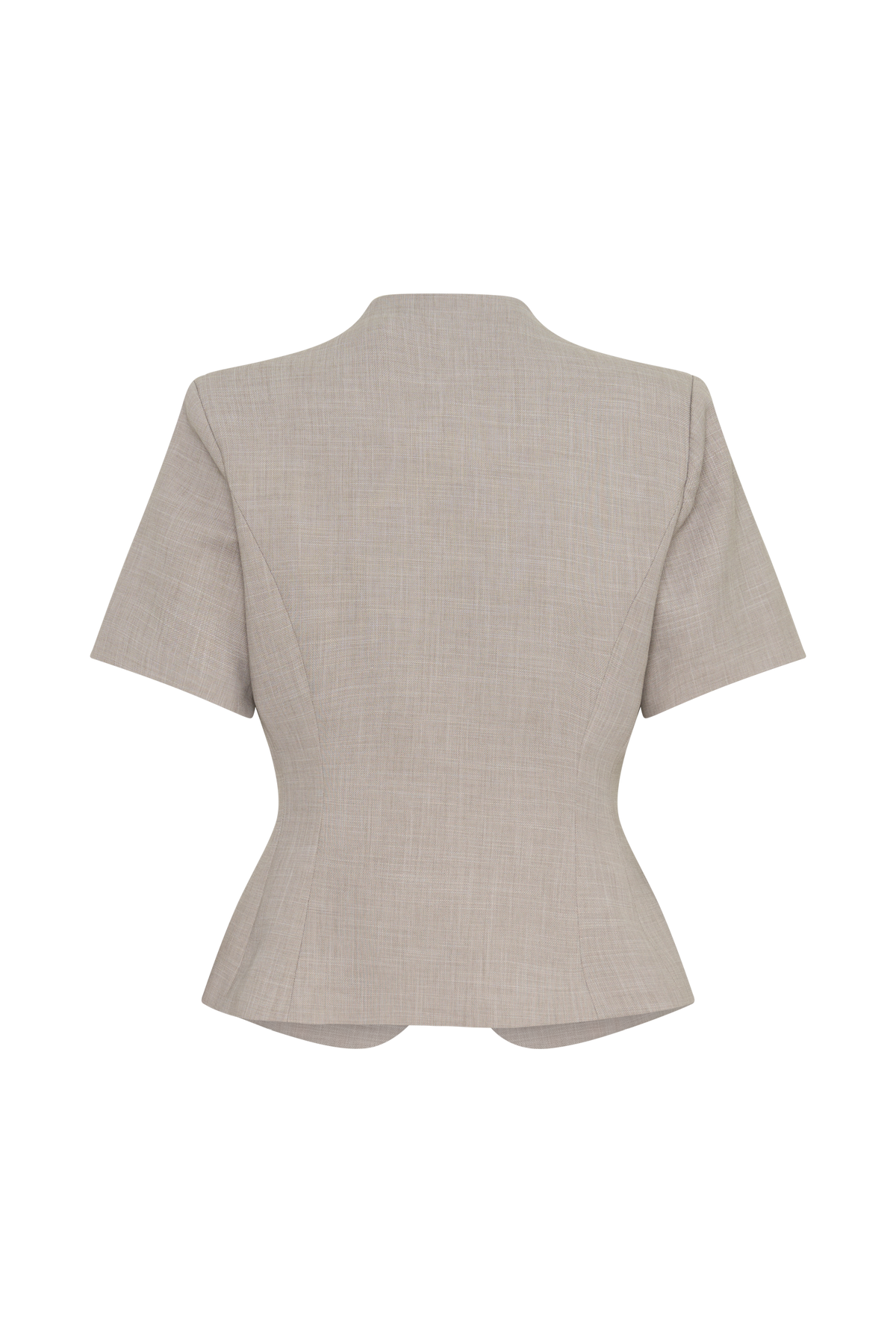 Laila Suiting Short Sleeve Top - Grey