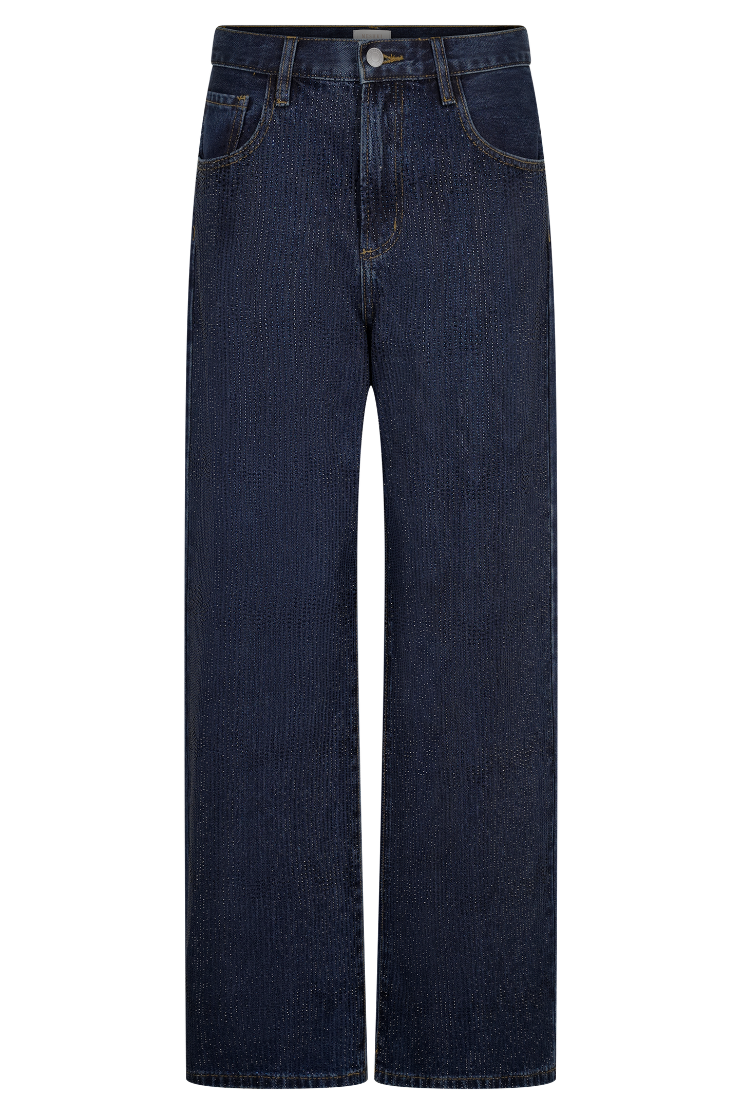 Laina Mid Rise Diamante Denim Jeans - Midnight Blue