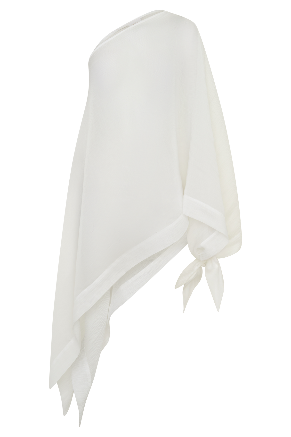Leilani Sheer Draped Asymmetric Top - Ivory