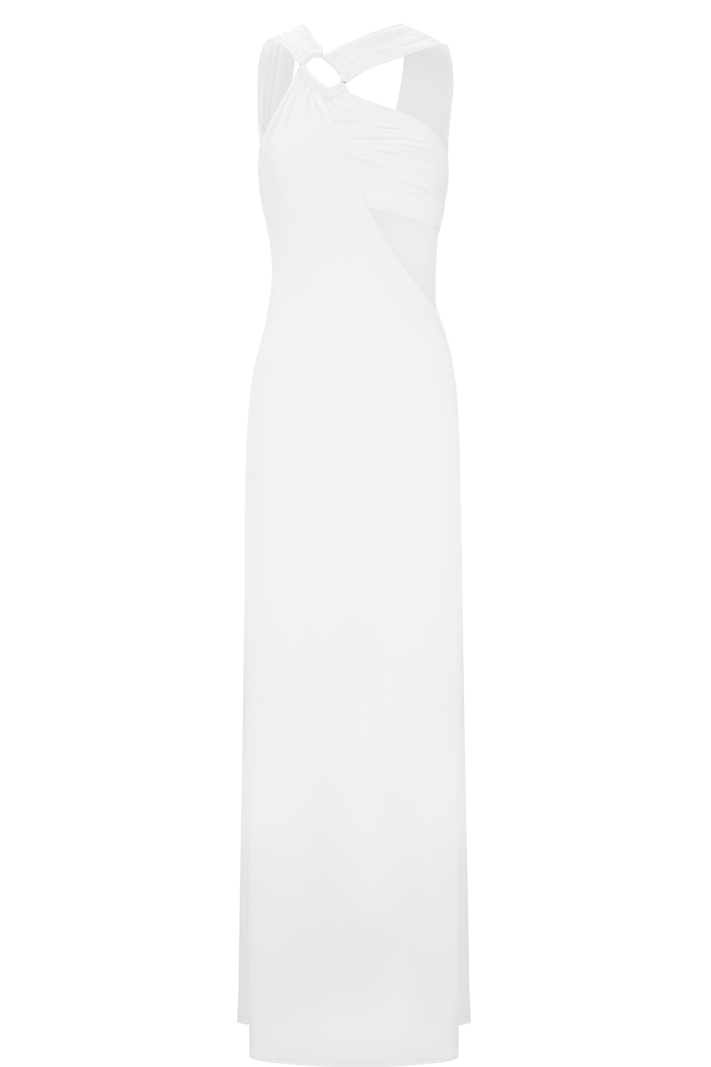 Lottie Slinky Maxi Dress With Split - White