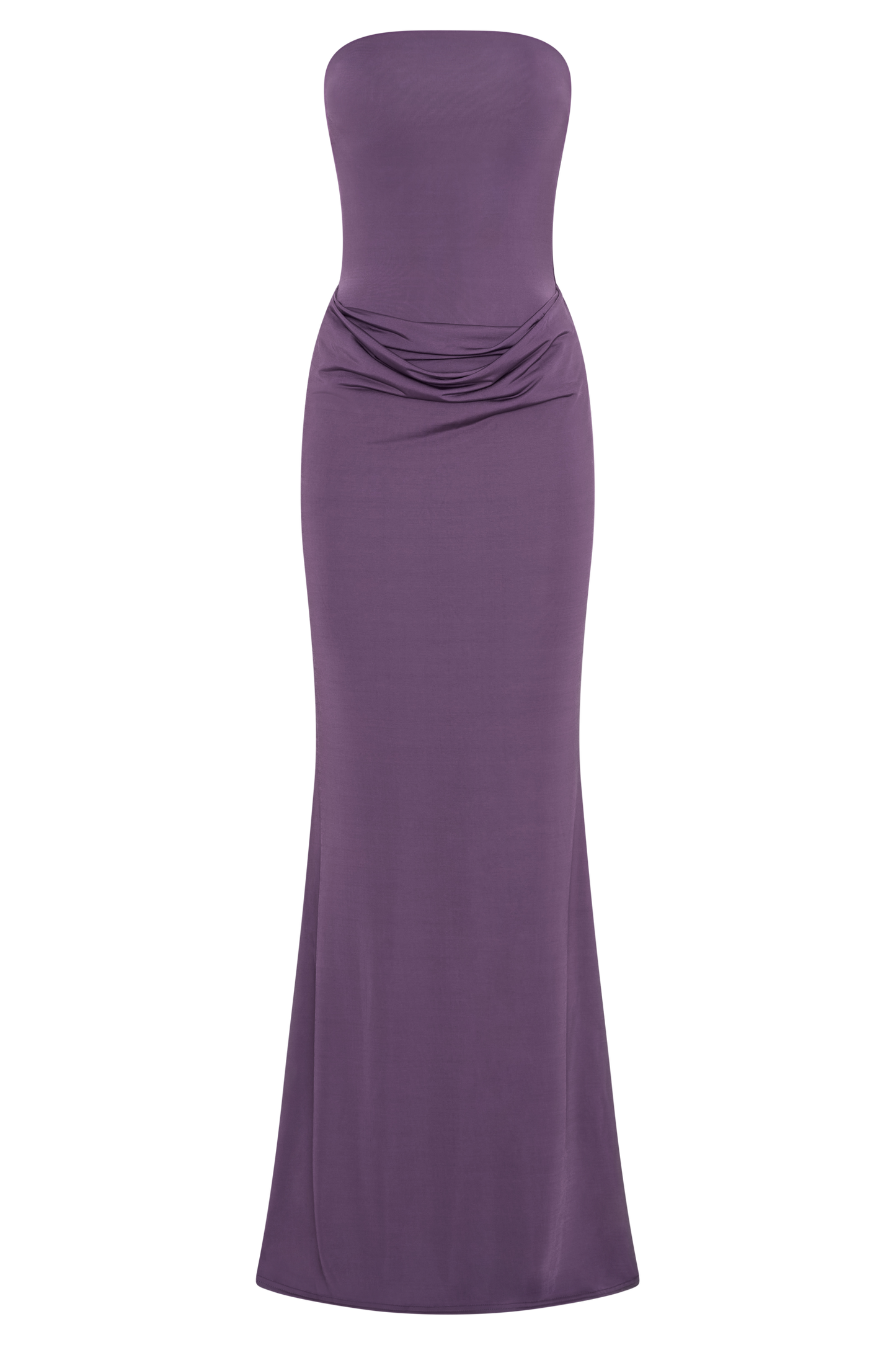 Madison Strapless Slinky Maxi Dress - Purple