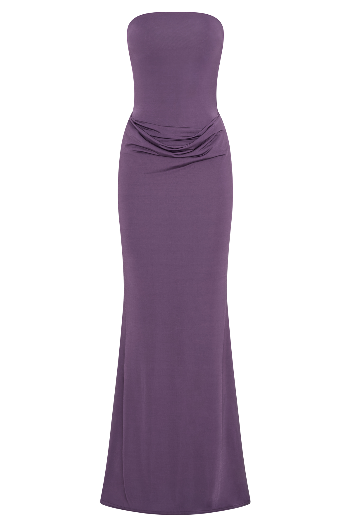Madison Strapless Slinky Maxi Dress - Purple