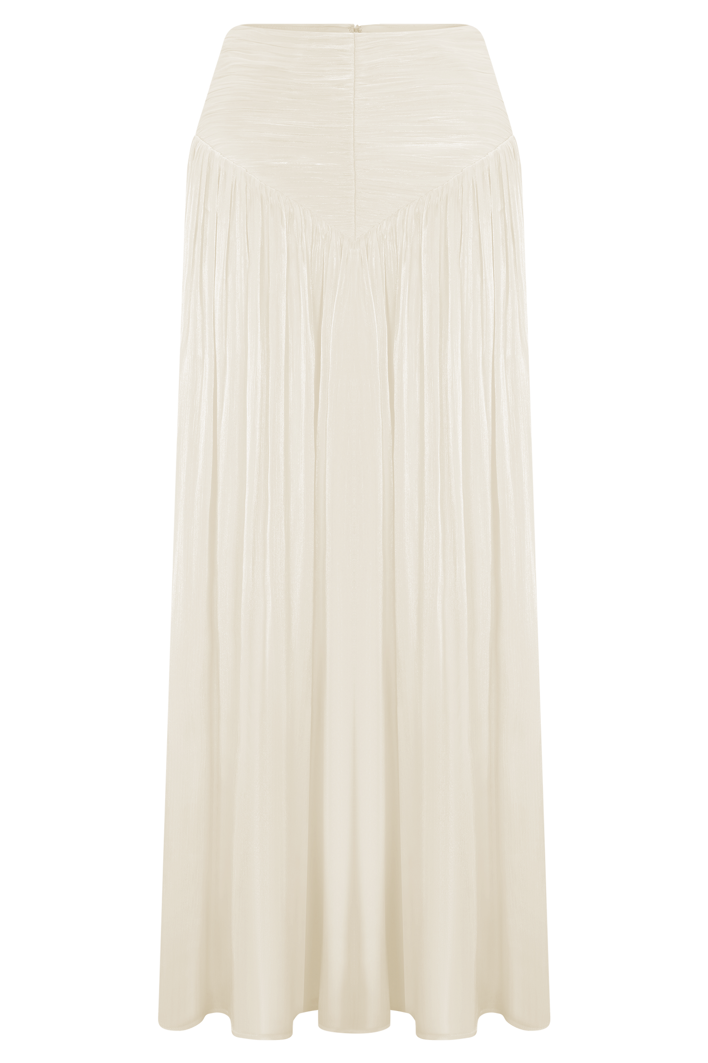 Makena Gathered Midi Skirt - Opal White