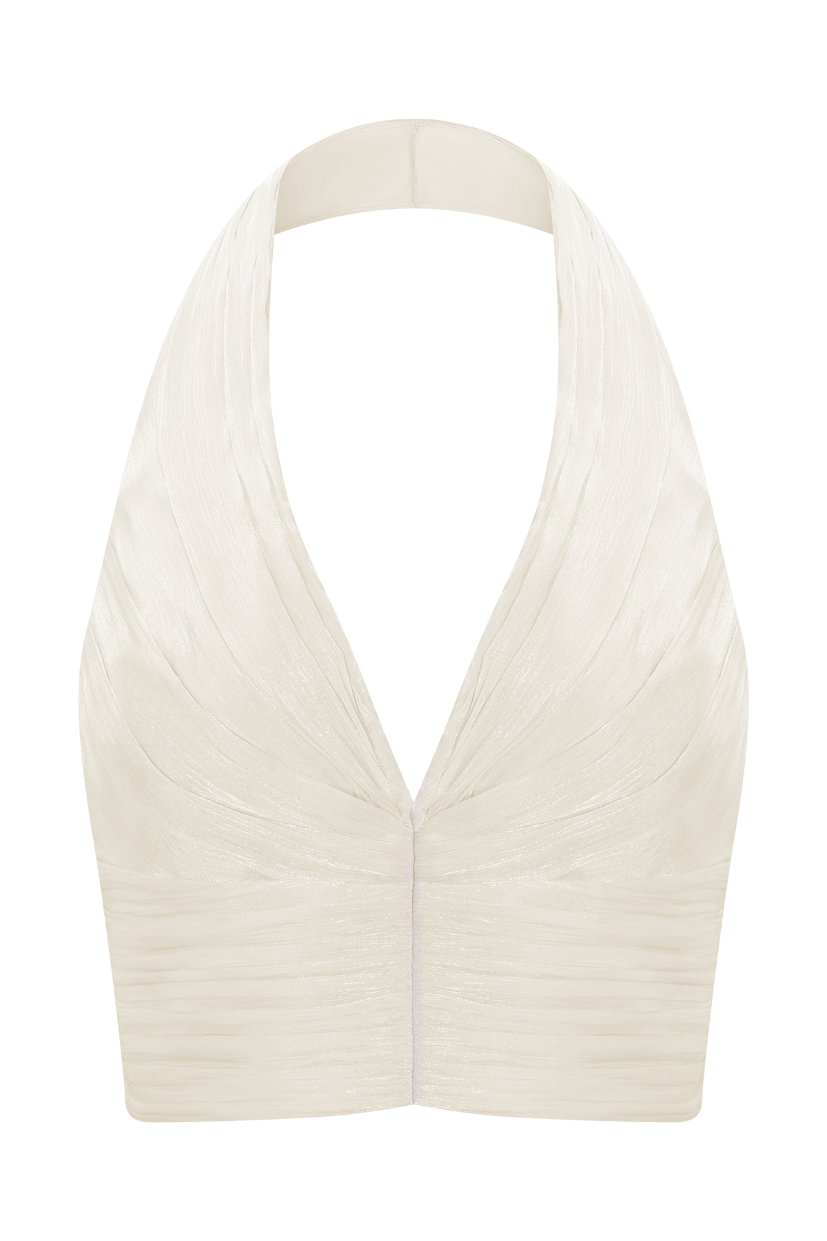 Makena Gathered V Neck Top - Opal White