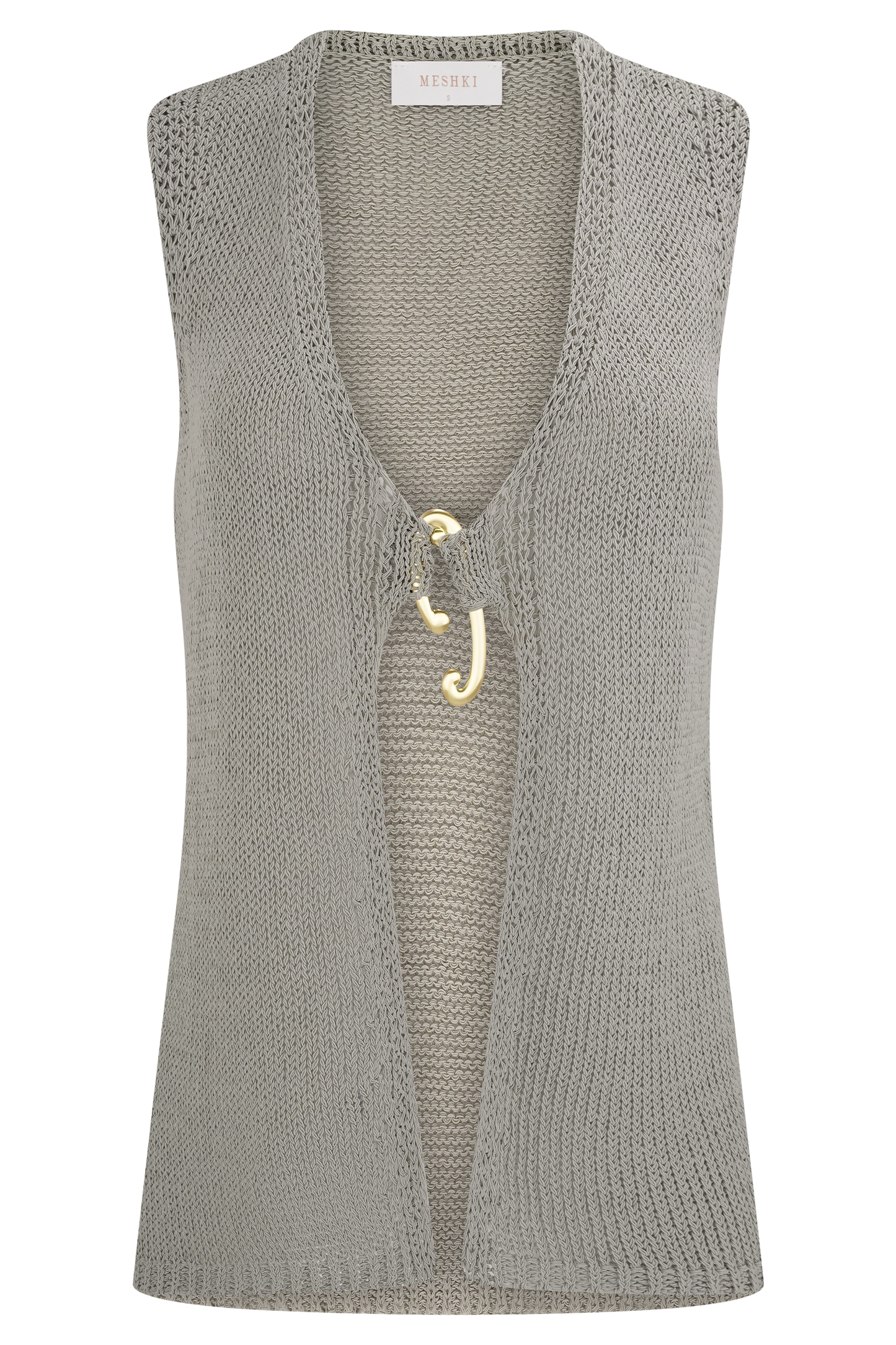 Malani Knit Top With Hardware - Sage